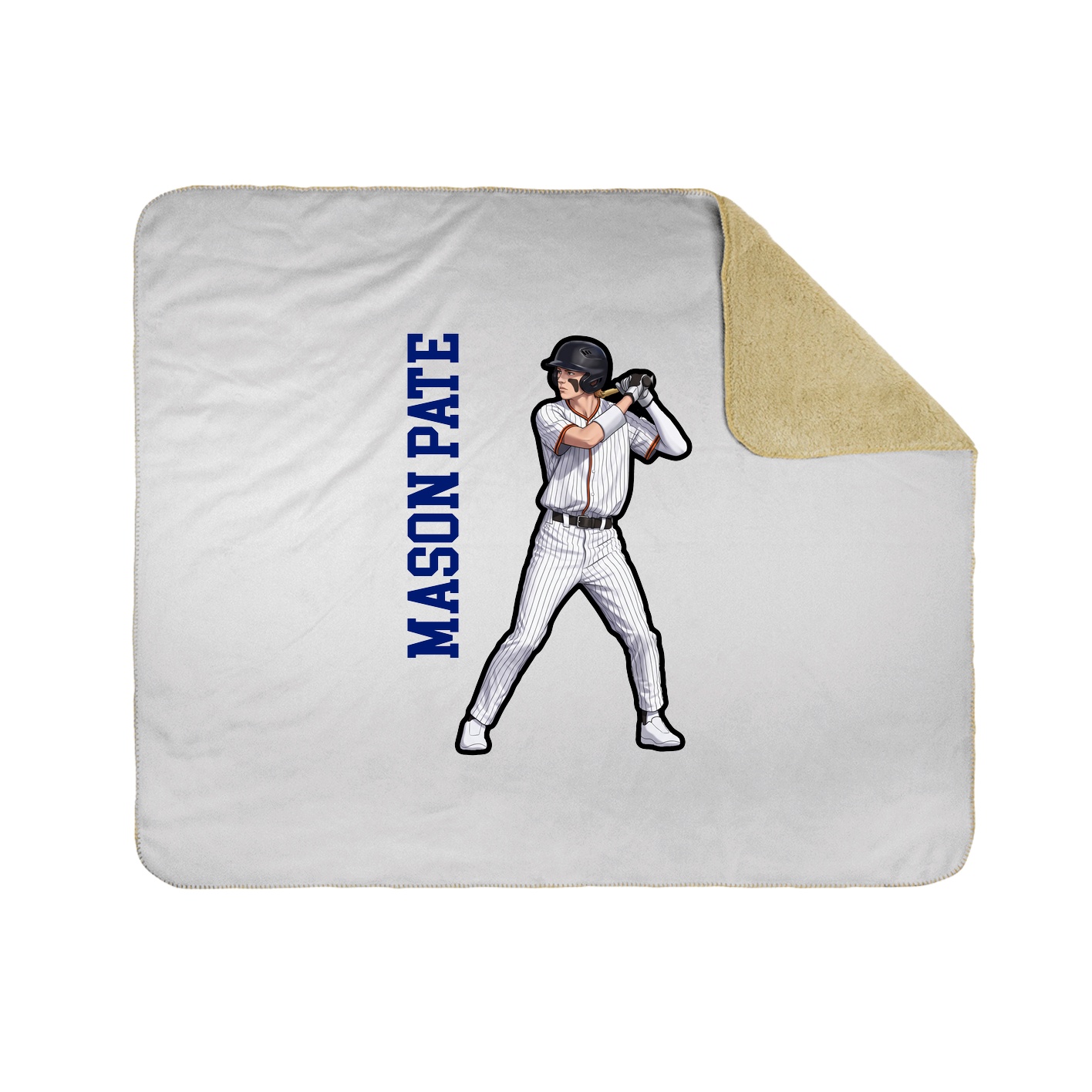 Throw Blanket — Name Vertical in White