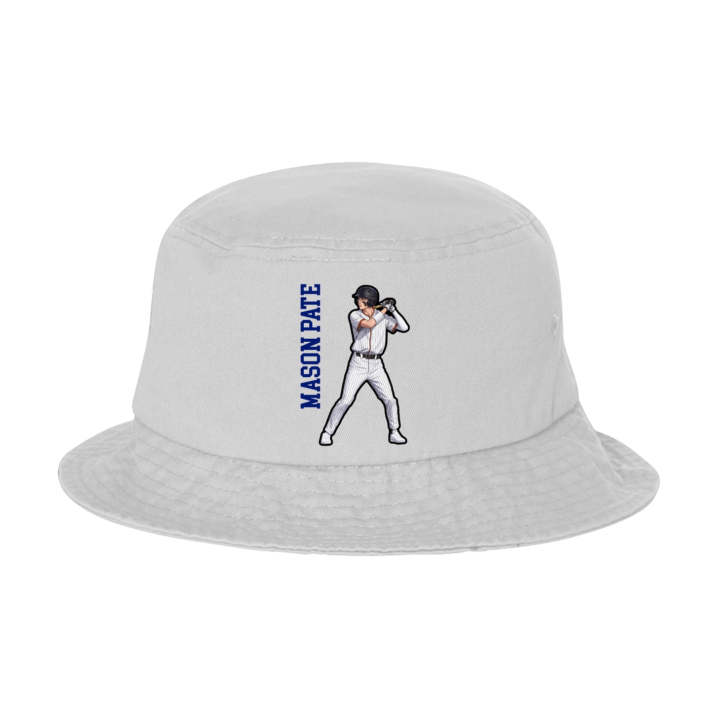 Bucket Cap — Name Vertical in White