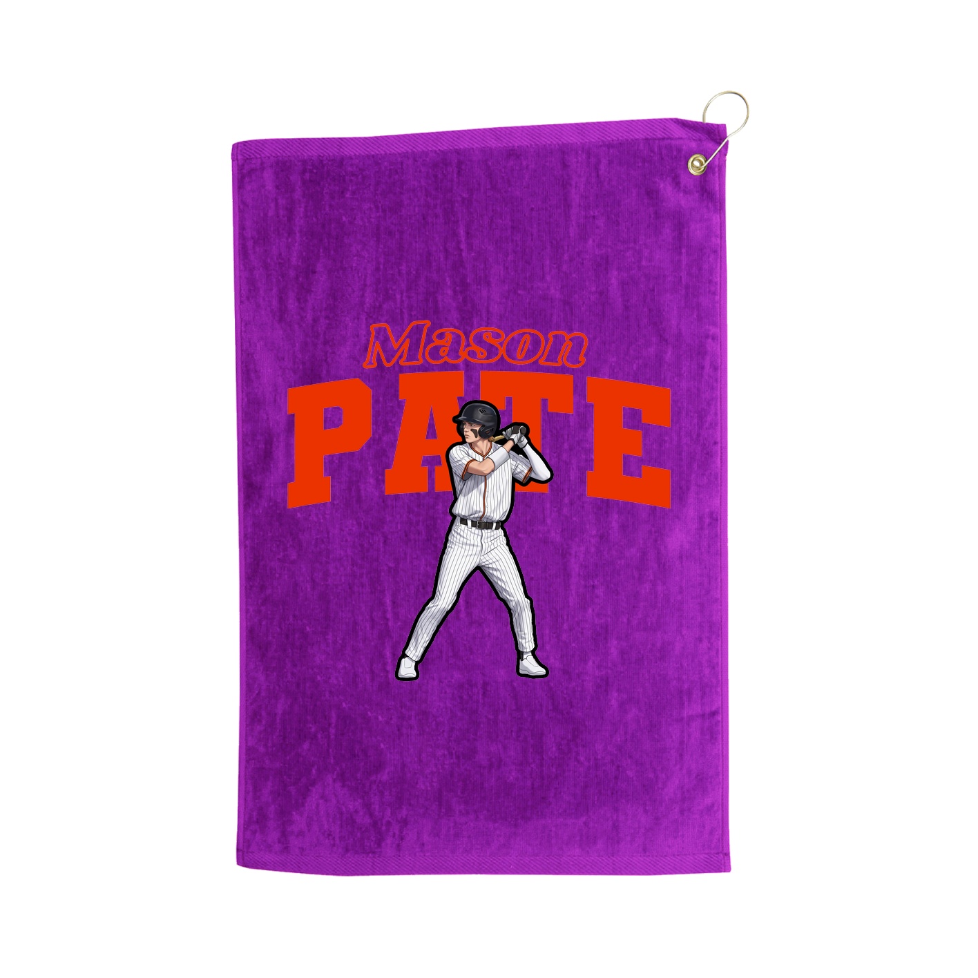 Golf Towel — Name Arch in Purple