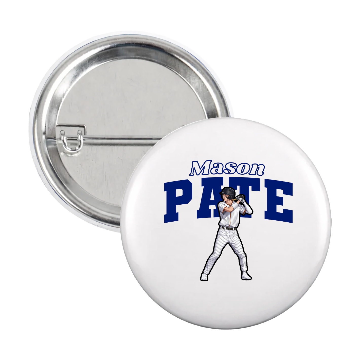Game Day Button — Name Arch in White
