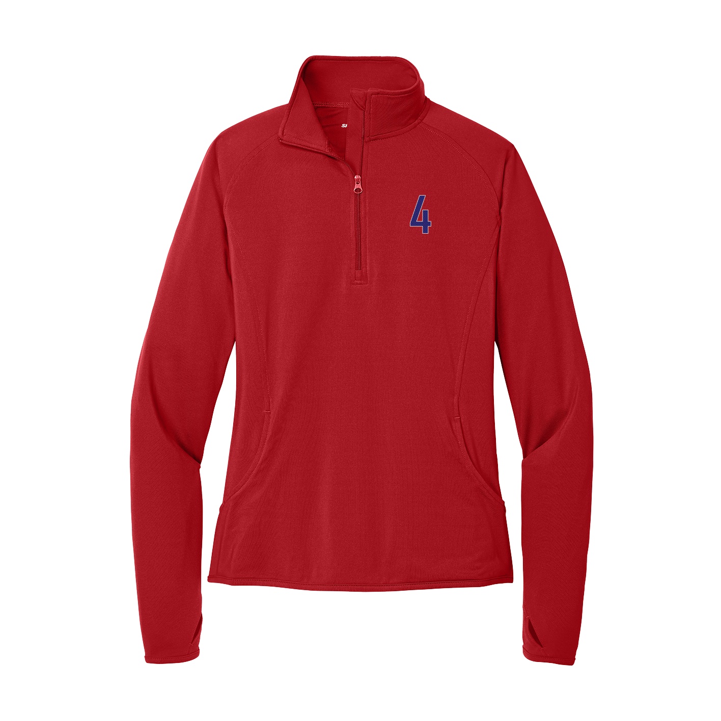 Women's Q-Zip Pullover — Front Shirsy in Red