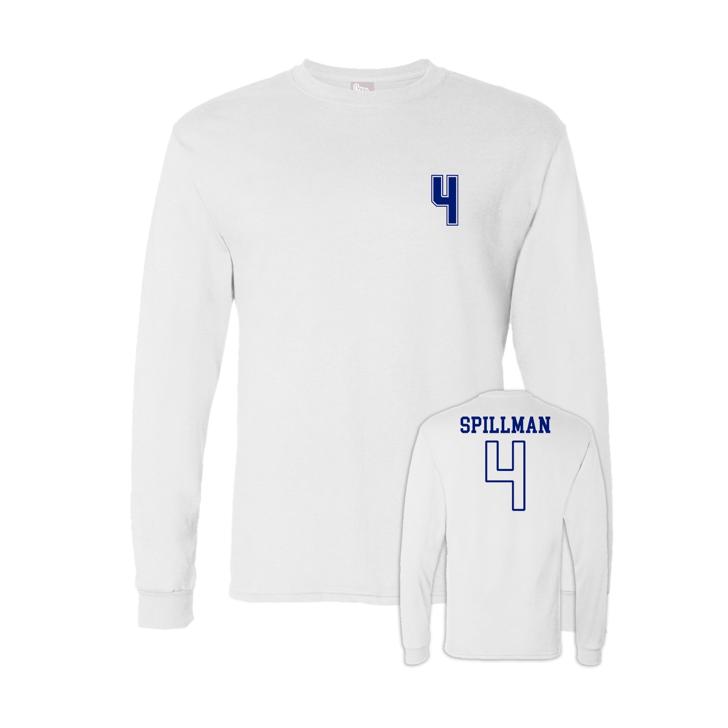 Long Sleeve Tee — Chest Back in White