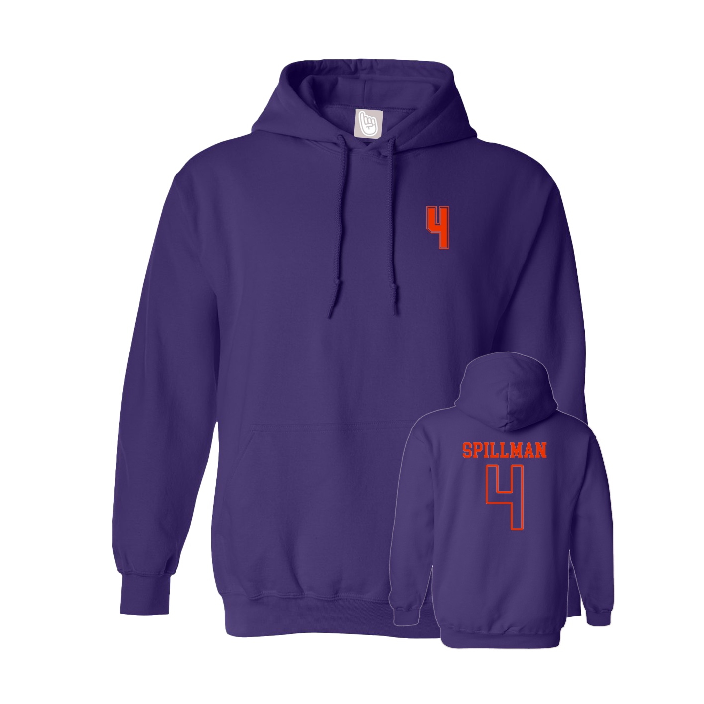 Hoodie — Chest Back in Purple