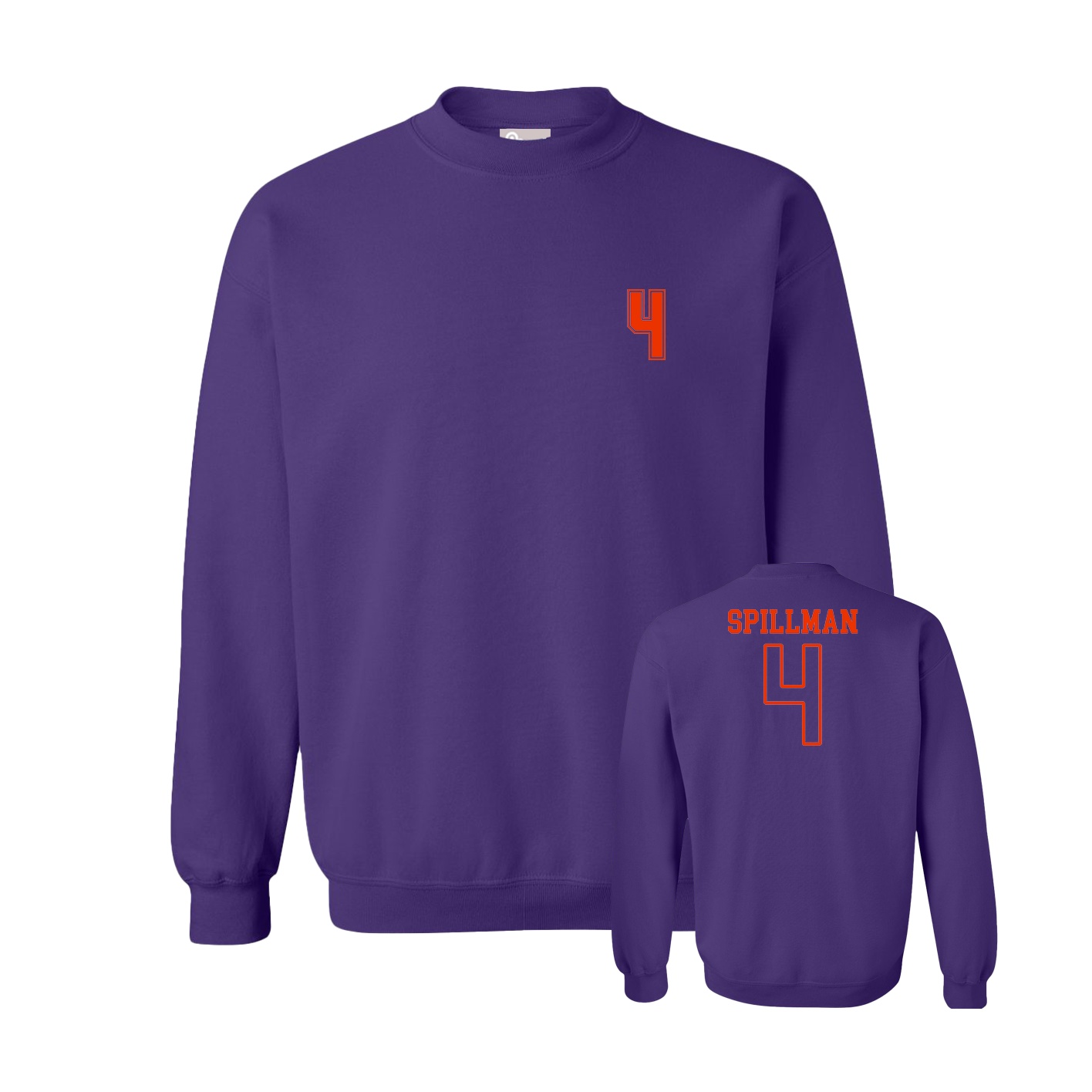 Fleece Crew — Chest Back in Purple