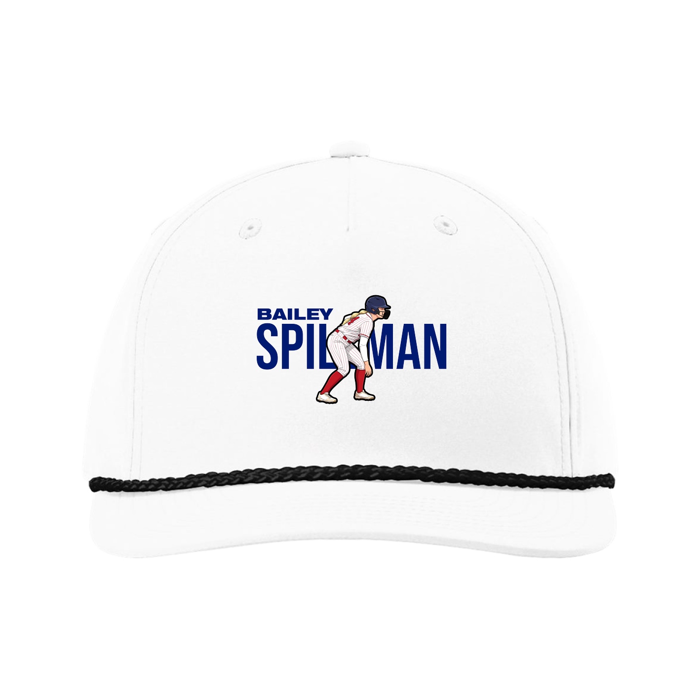 Five-Panel Classic Rope Cap — Player Name in White
