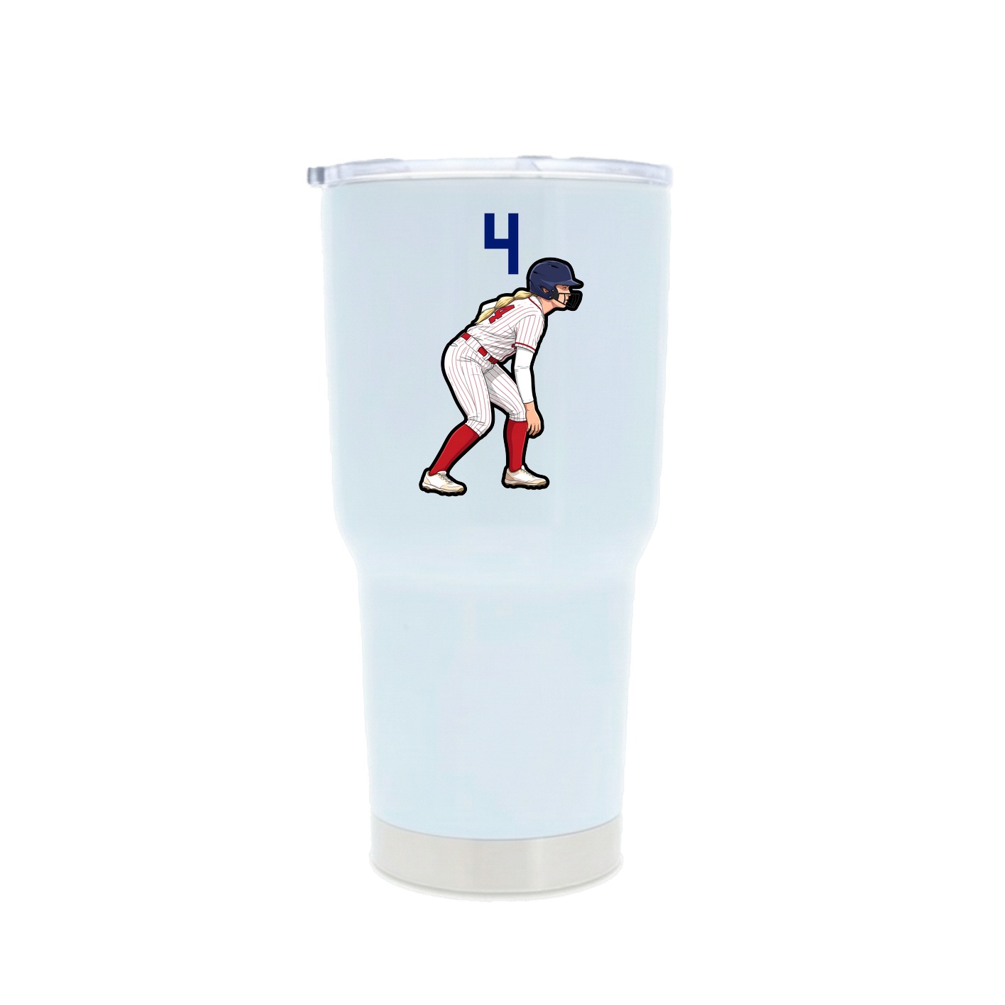30oz Stainless Steel Tumbler — Number Top in White