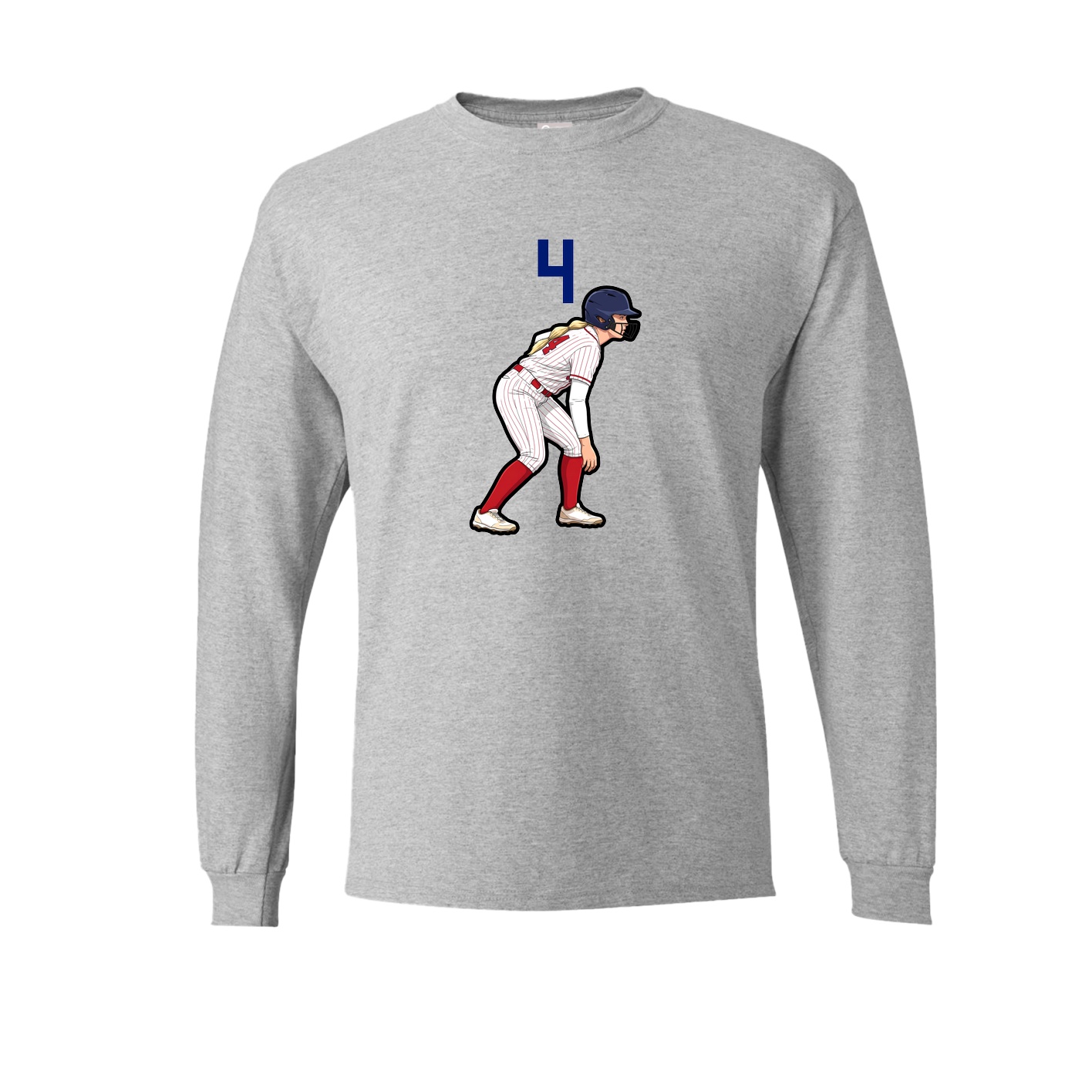 Long Sleeve Tee — Number Top in Grey
