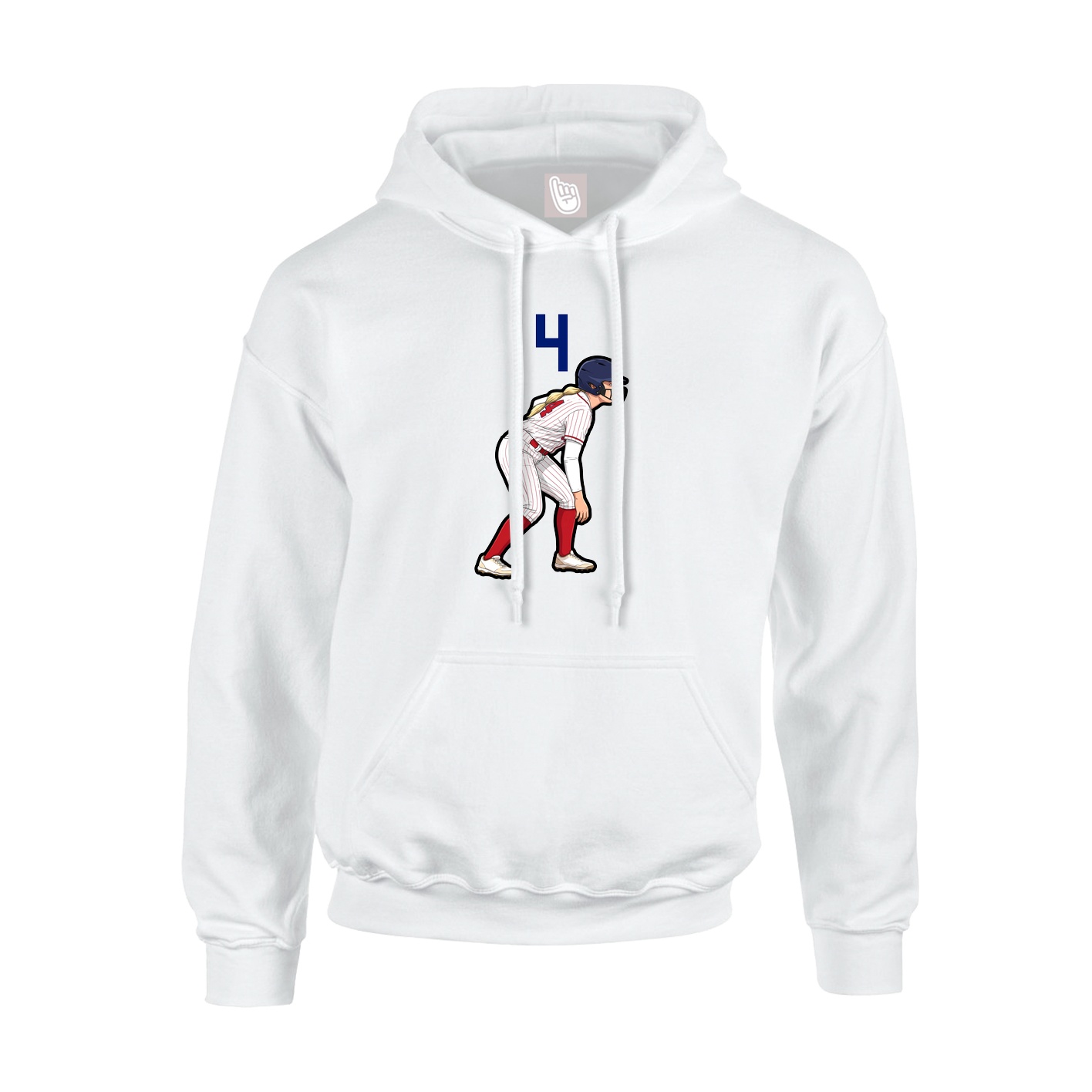 Youth Hoodie — Number Top in White