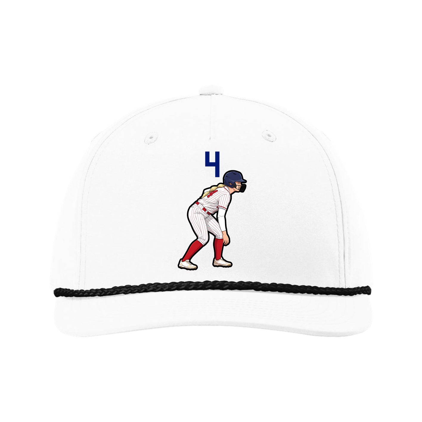 Five-Panel Classic Rope Cap — Number Top in White