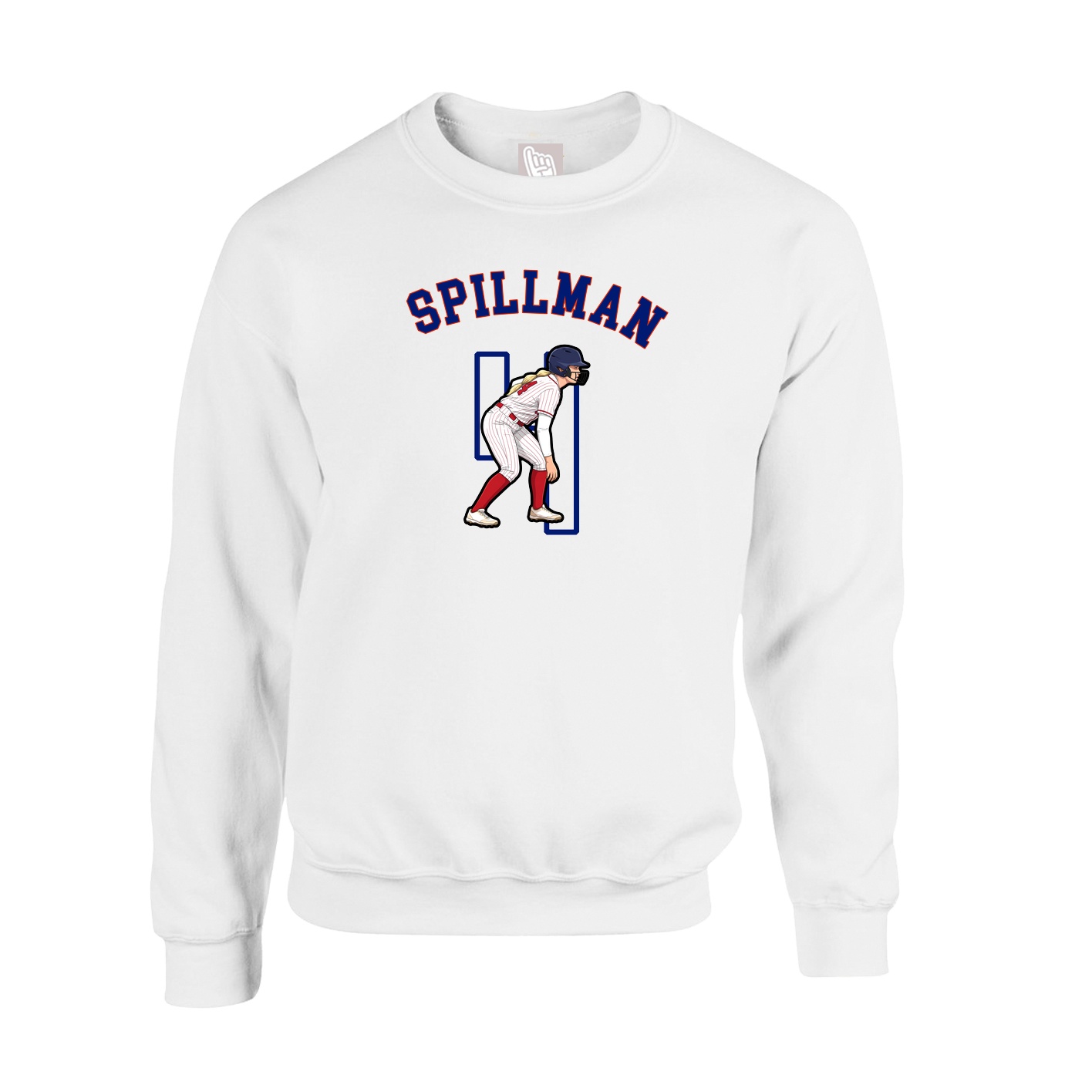 Fleece Crew — Shirsey Arch in White