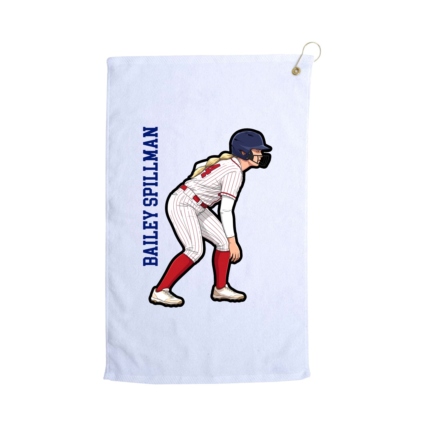 Golf Towel — Name Vertical in White