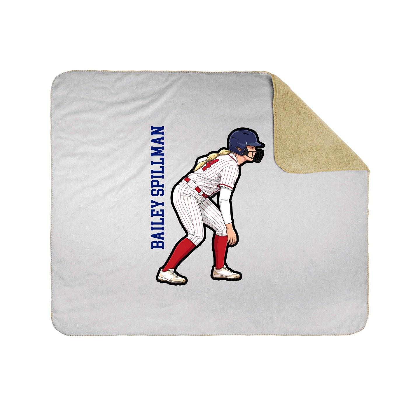 Throw Blanket — Name Vertical in White