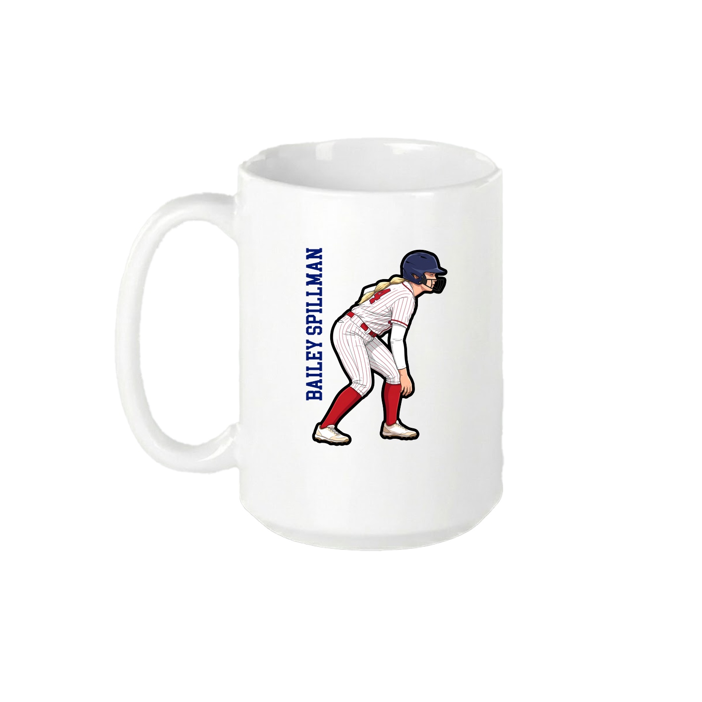 15oz Coffee Mug — Name Vertical in White