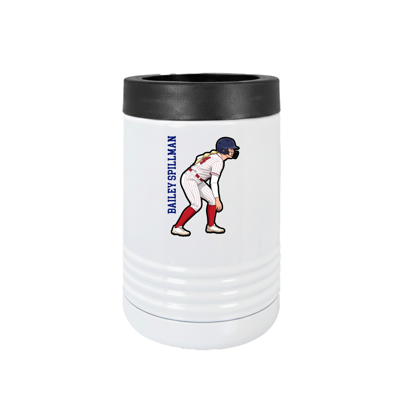 Beverage Holder — Name Vertical in White