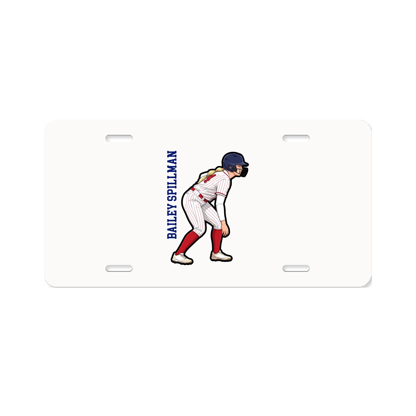 License Plate — Name Vertical in Classic