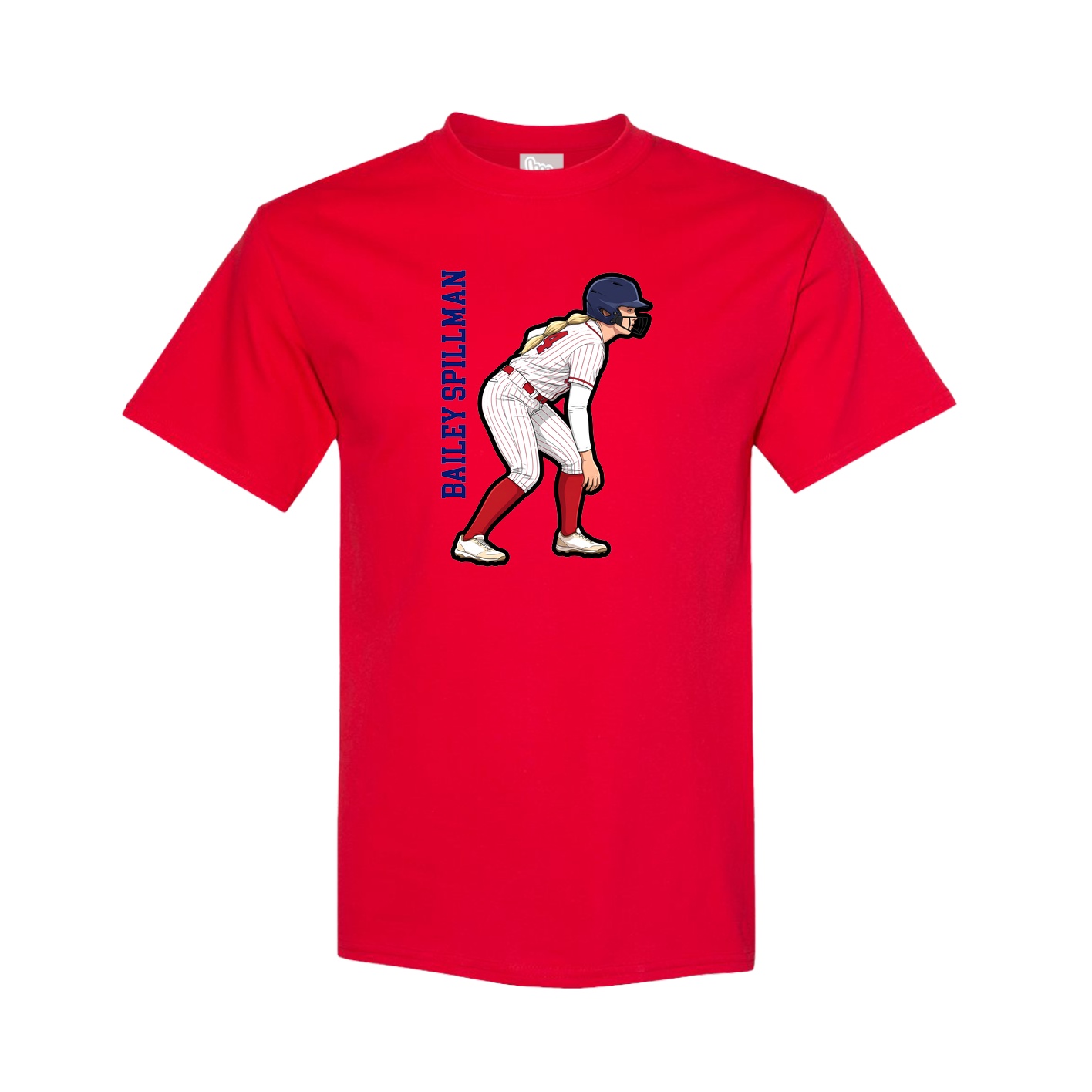 Tee — Name Vertical in Red