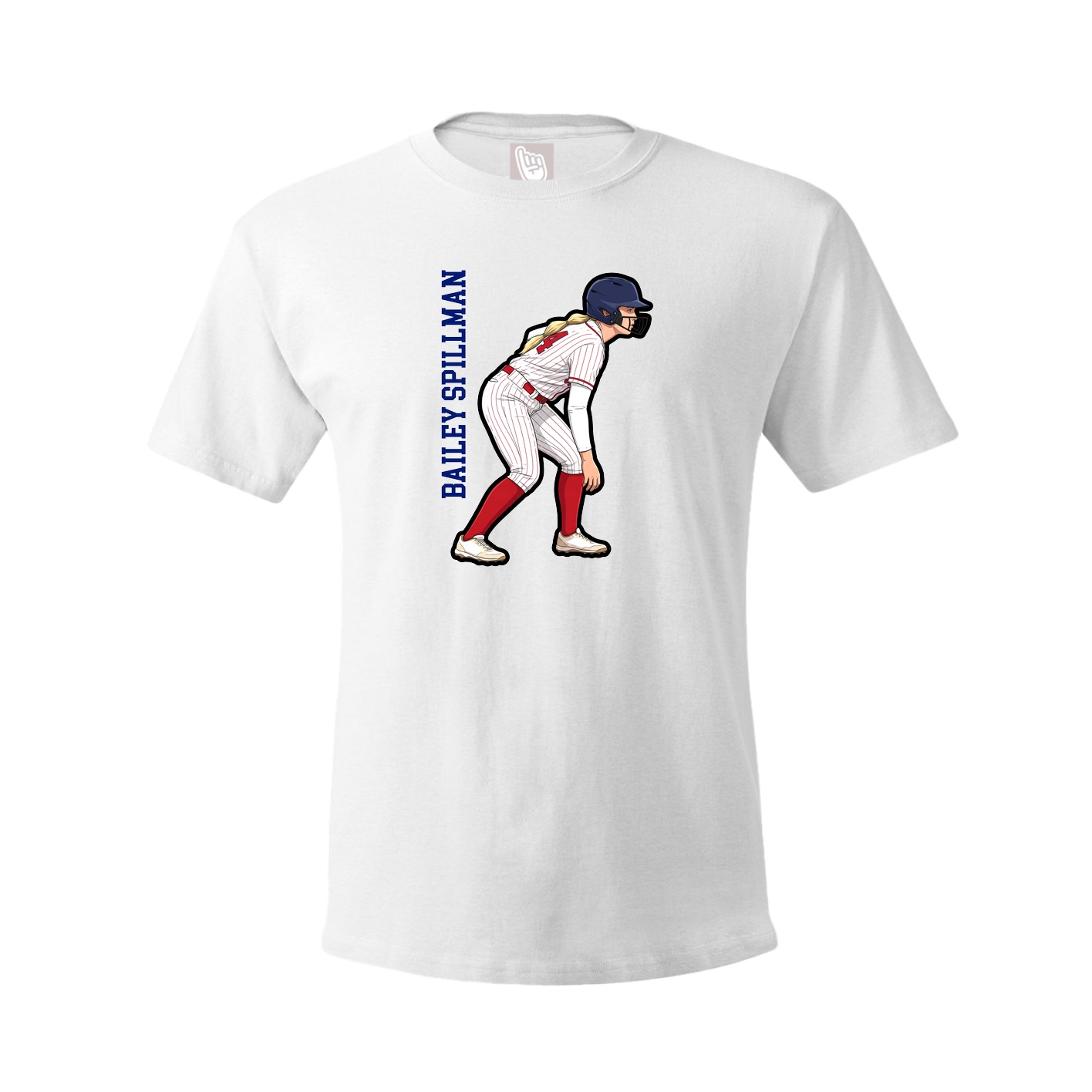 Youth Tee — Name Vertical in White