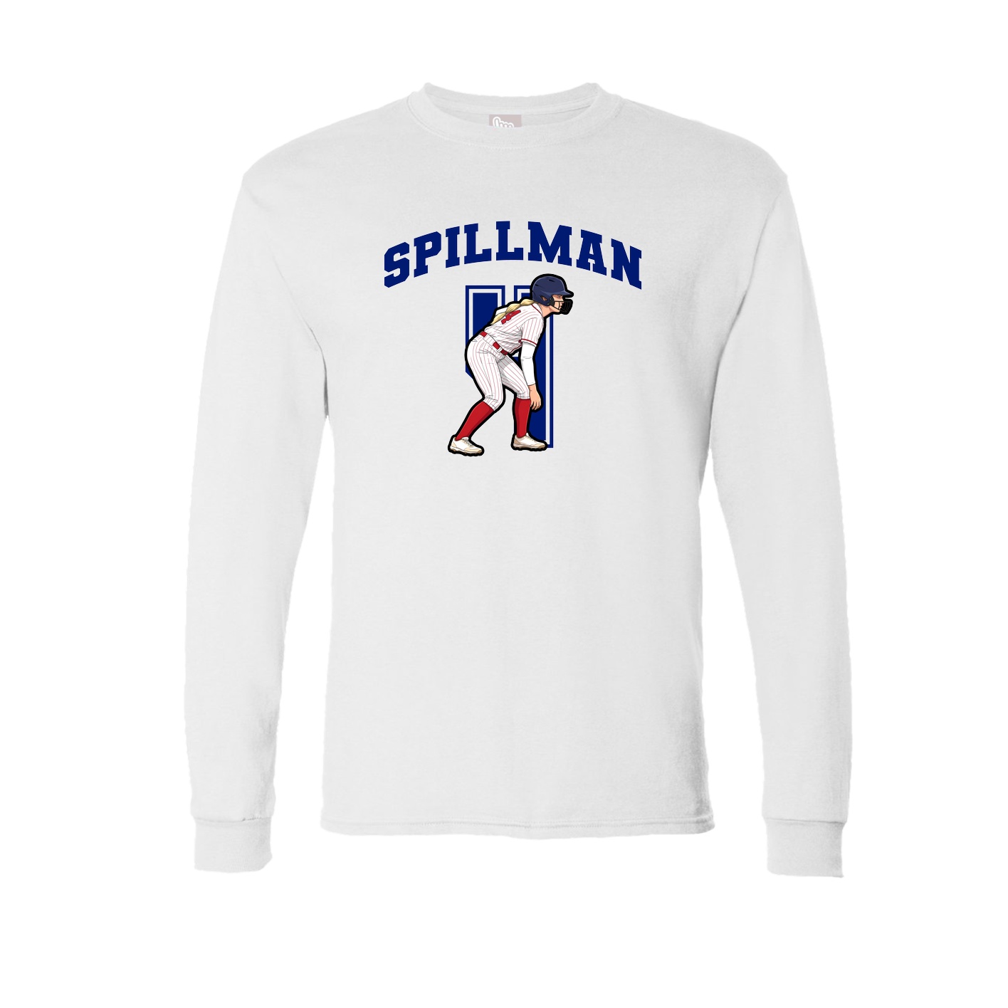 Long Sleeve Tee — Number in White