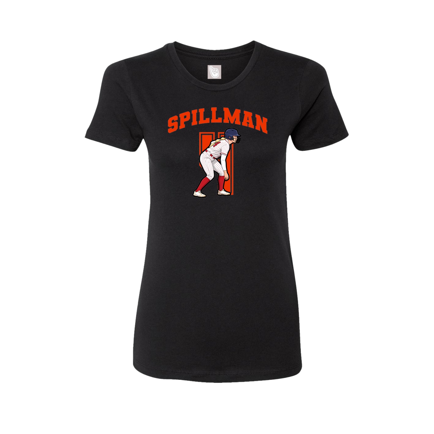 Fitted Women's Tee — Number in Black