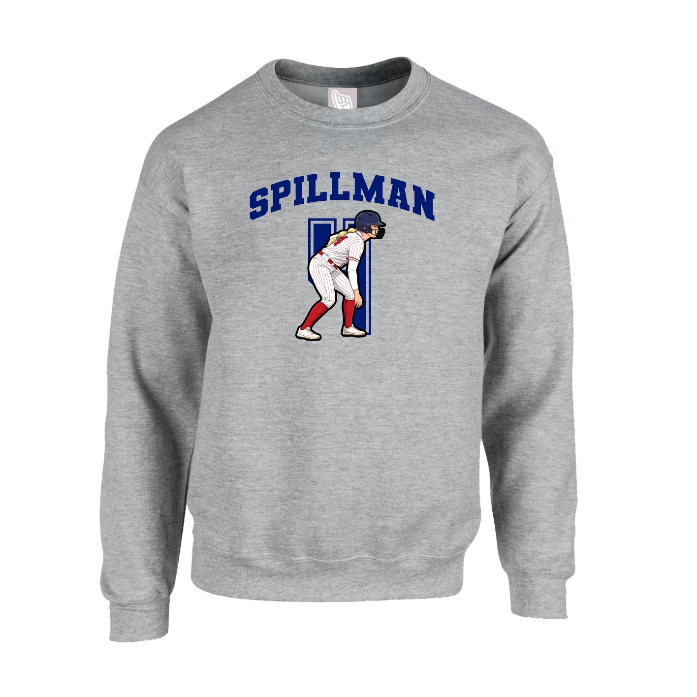 Fleece Crew — Number in Grey