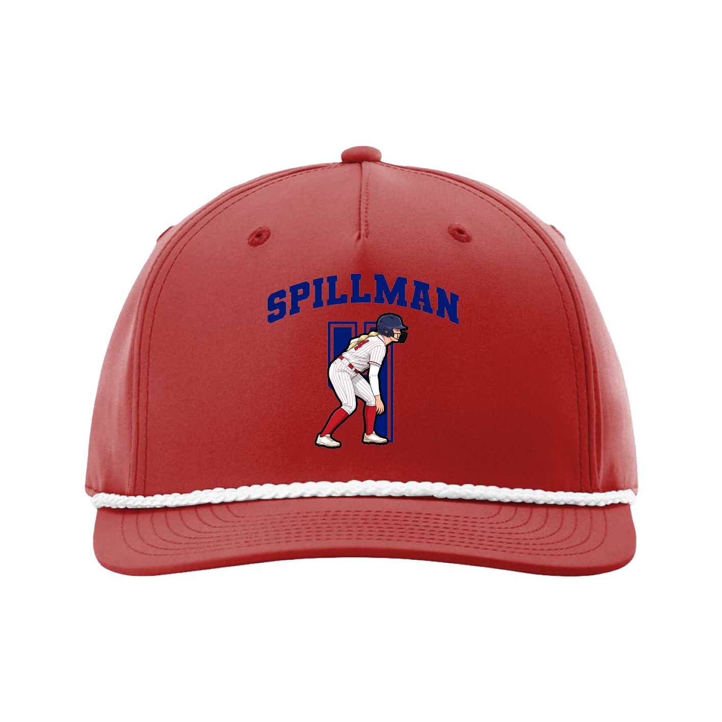 Five-Panel Classic Rope Cap — Number in Red