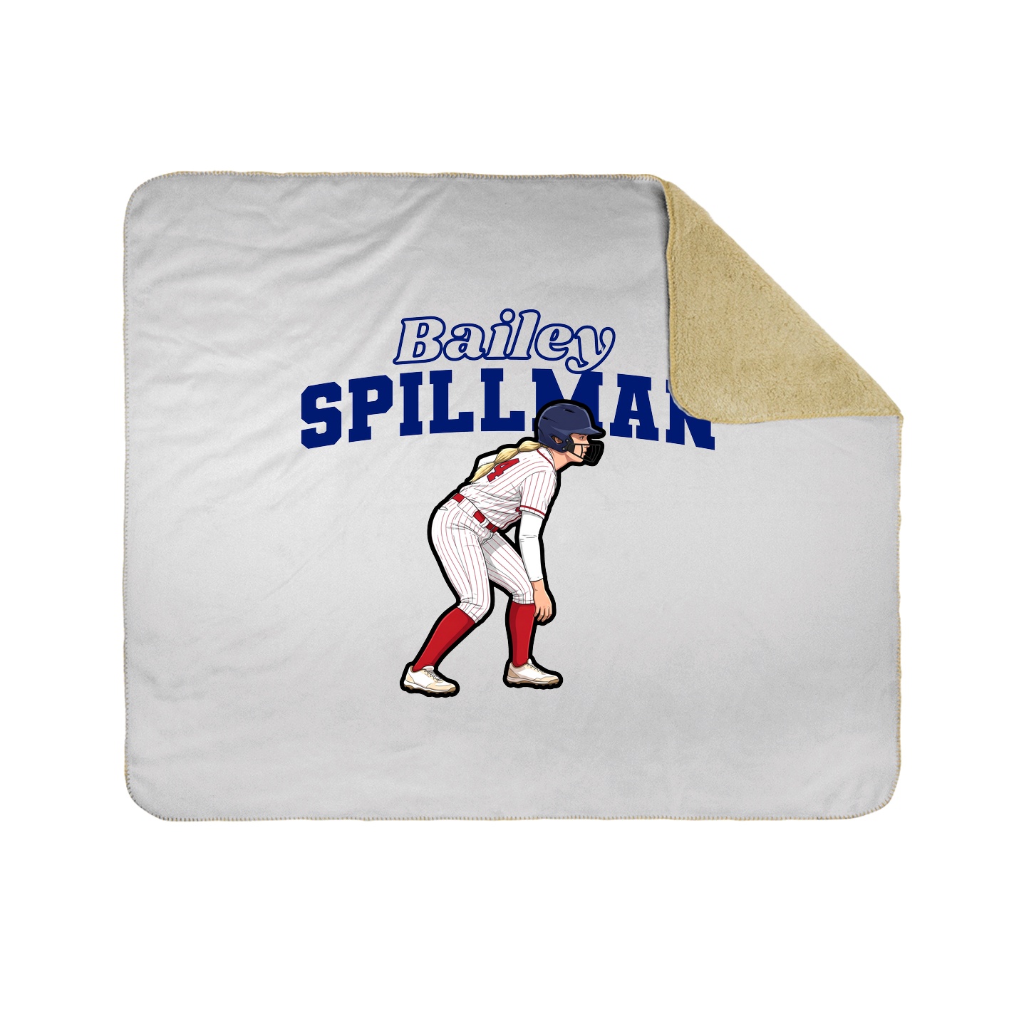Throw Blanket — Name Arch in White
