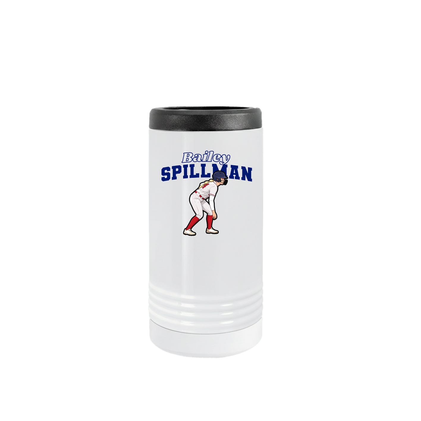 Slim Beverage Holder — Name Arch in White