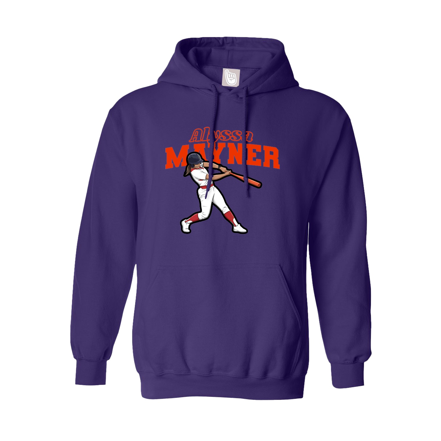 Youth Hoodie — Name Arch in Purple