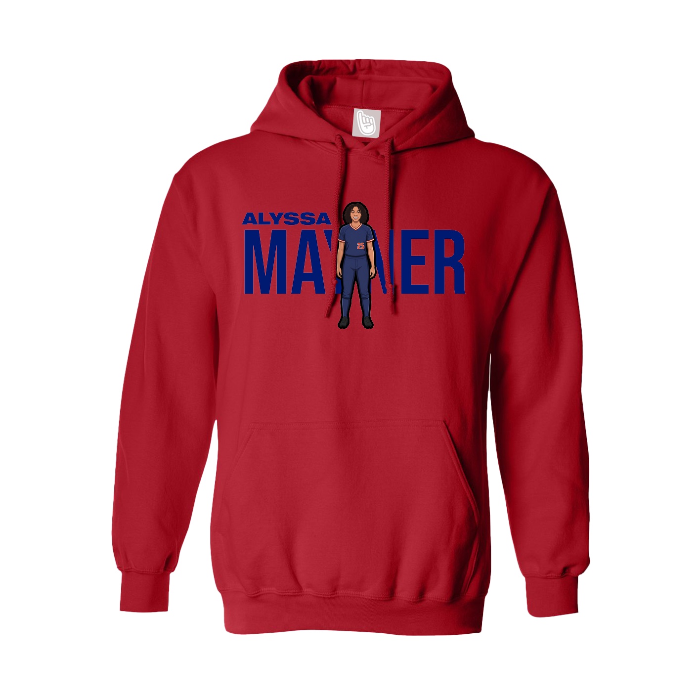 Hoodie — Player Name in Red