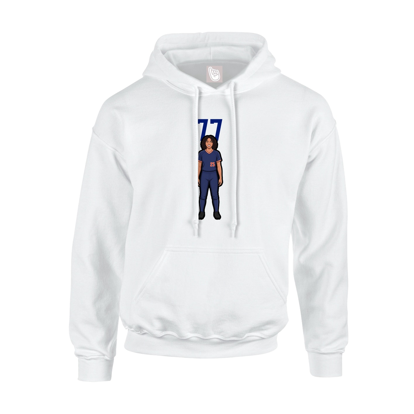 Hoodie — Number Top in White