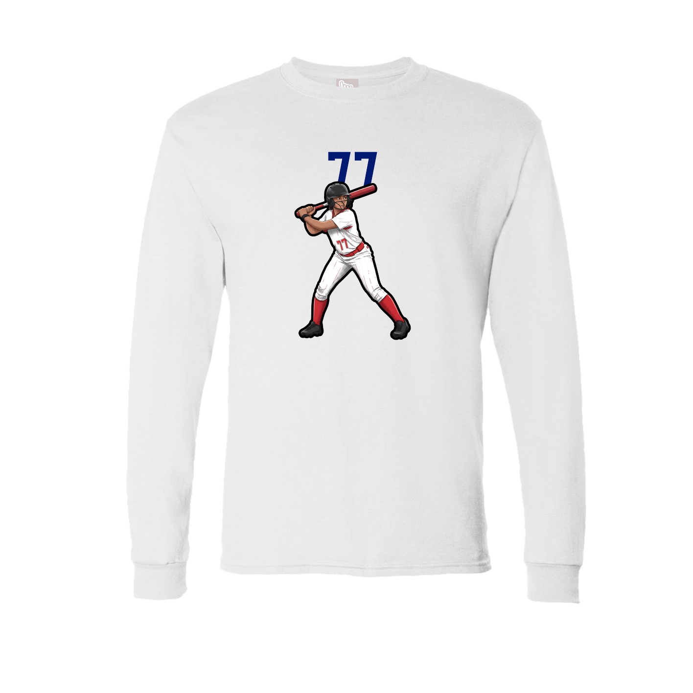Long Sleeve Tee — Number Top in White