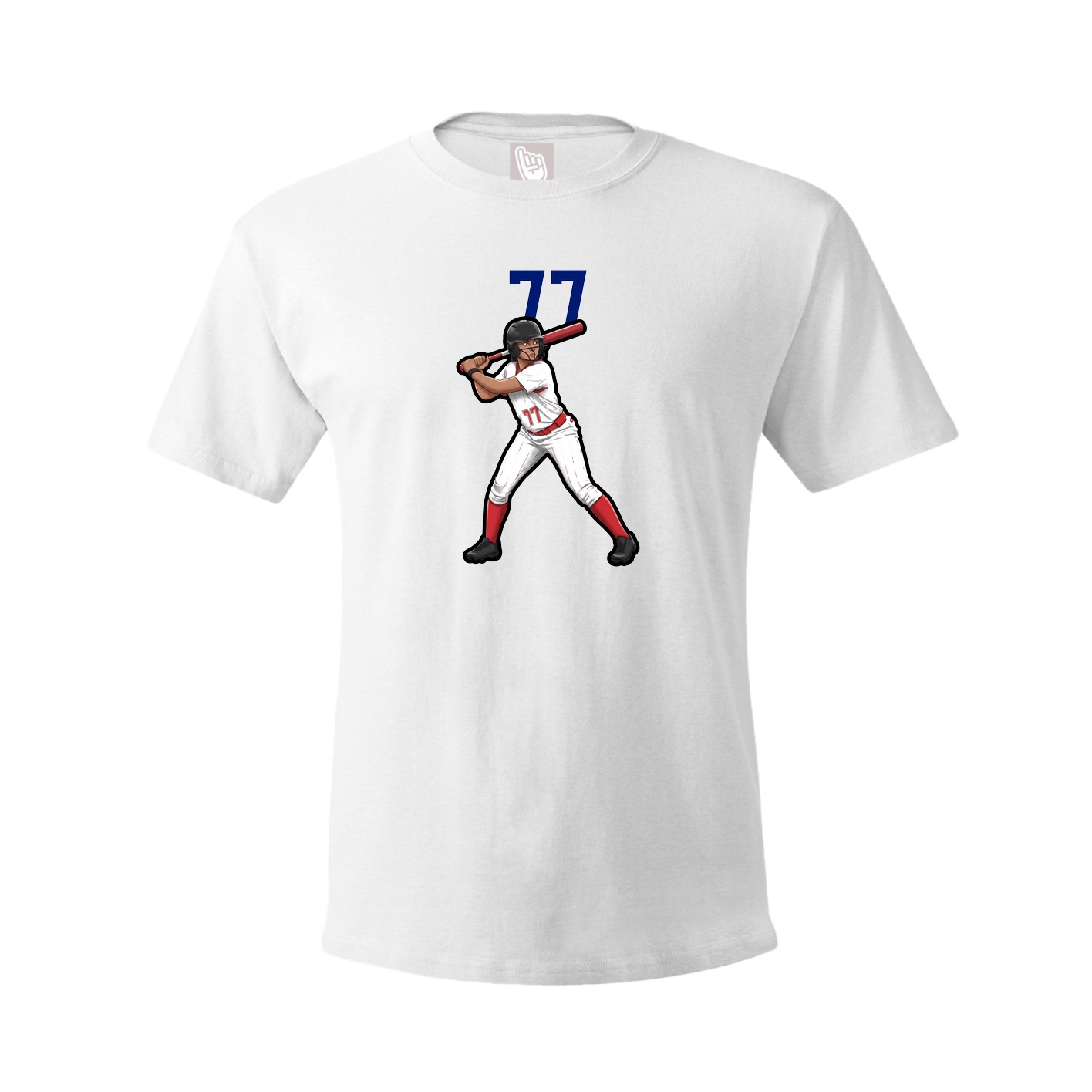 Youth Tee — Number Top in White
