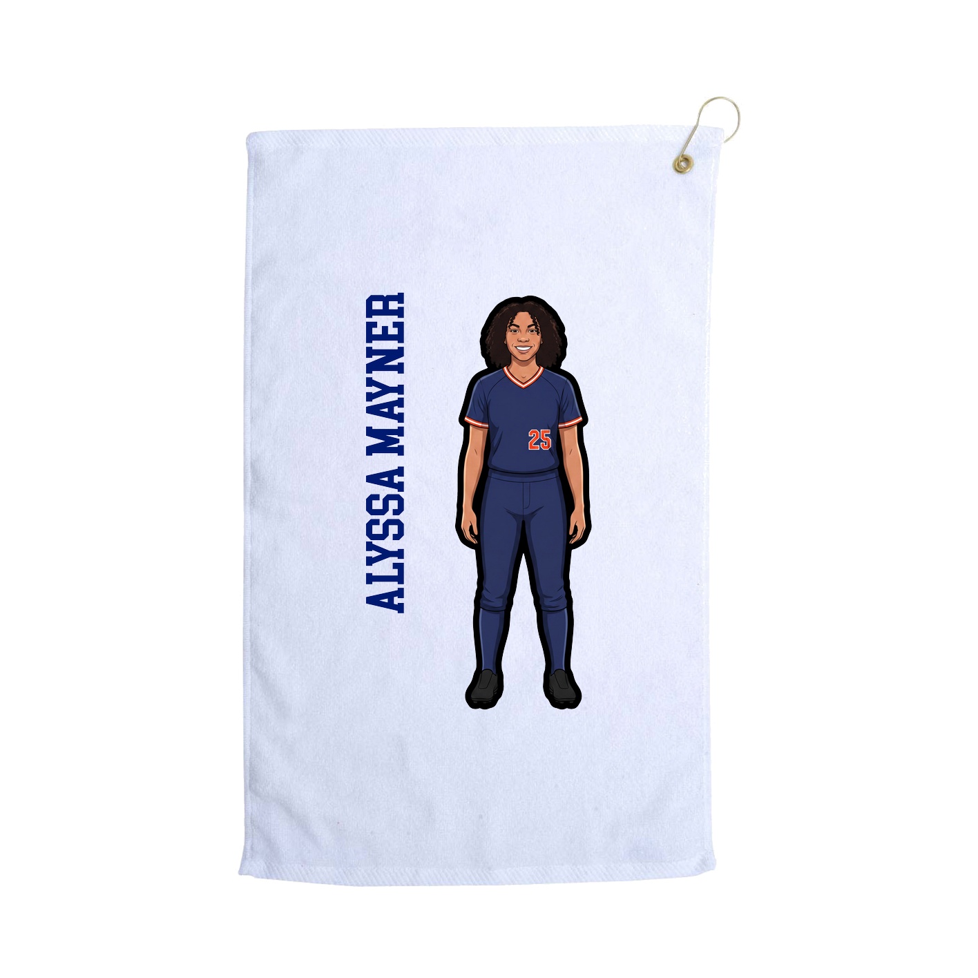 Golf Towel — Name Vertical in White