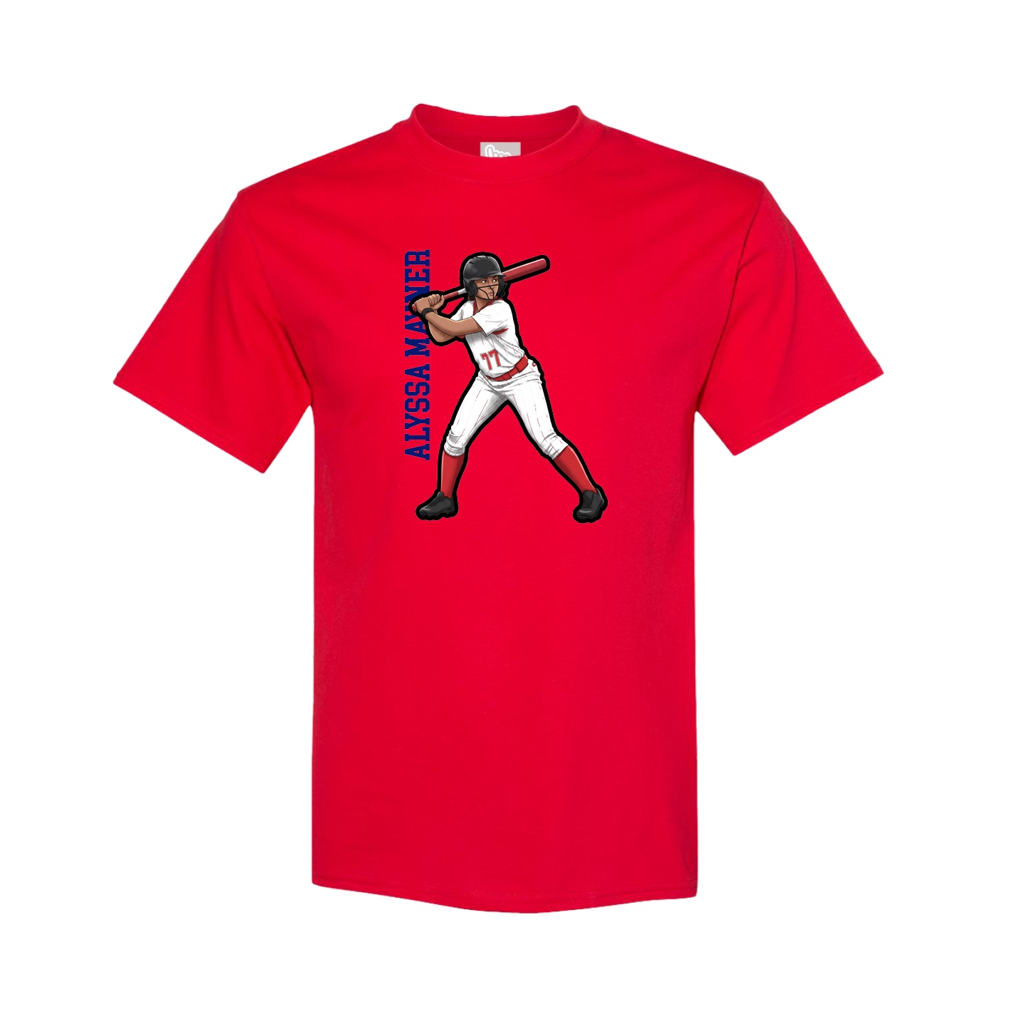 Youth Tee — Name Vertical in Red
