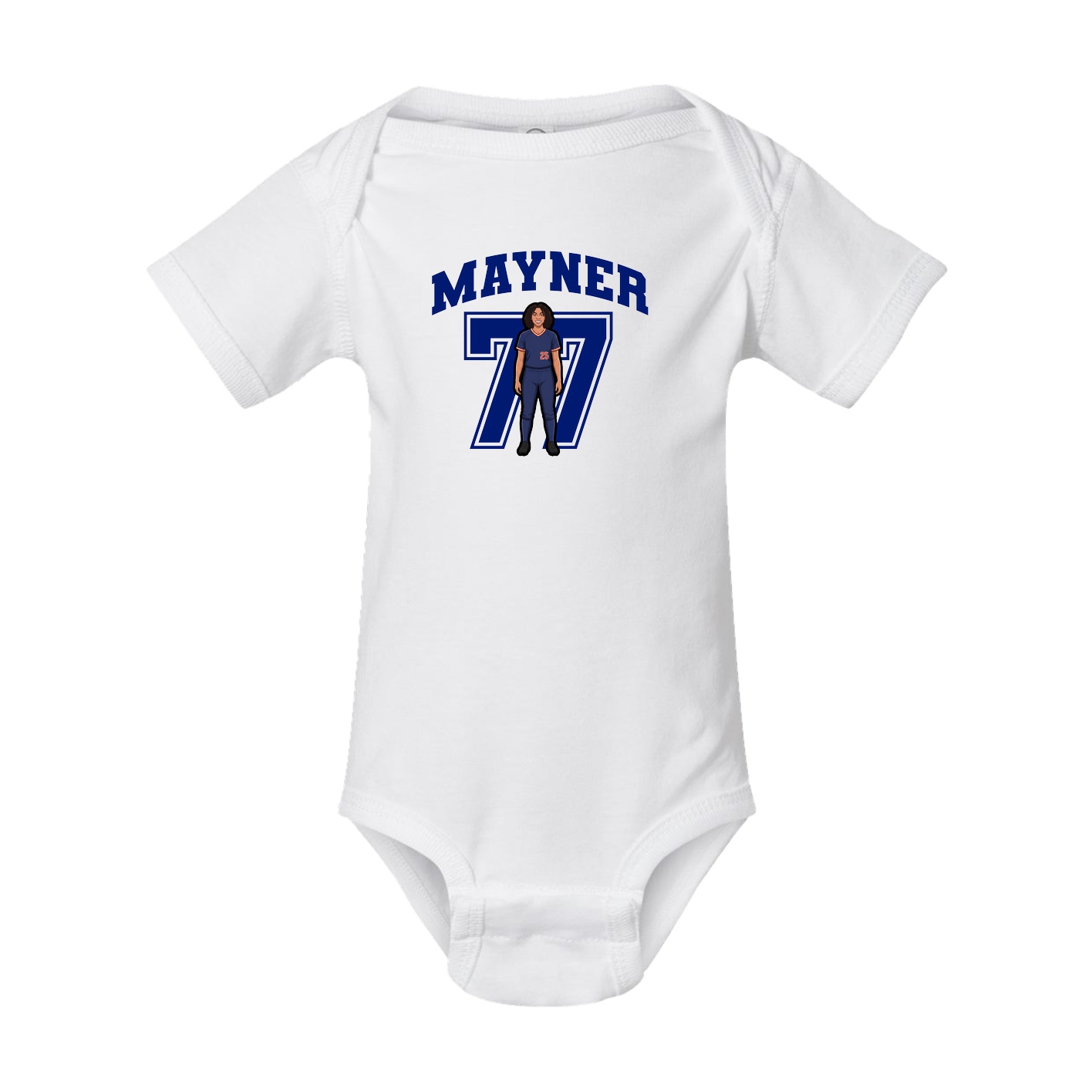 Baby Onesie — Number in White