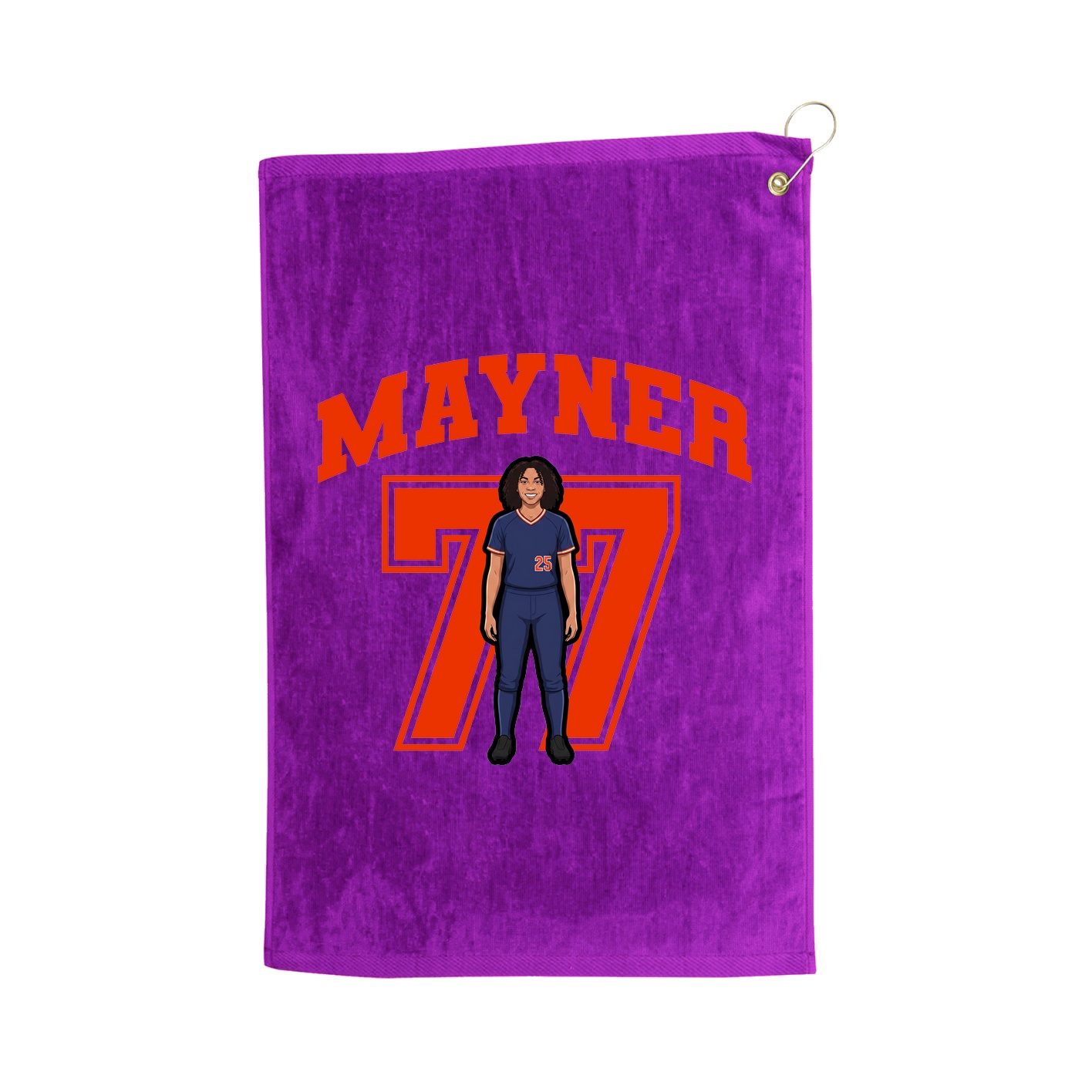 Golf Towel — Number in Purple