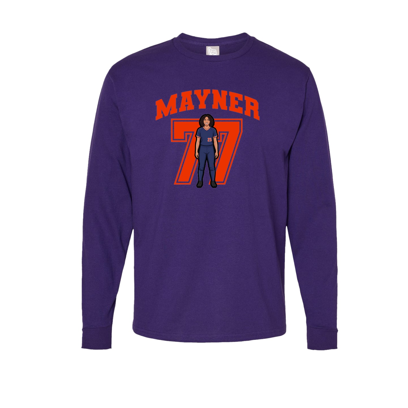 Long Sleeve Tee — Number in Purple
