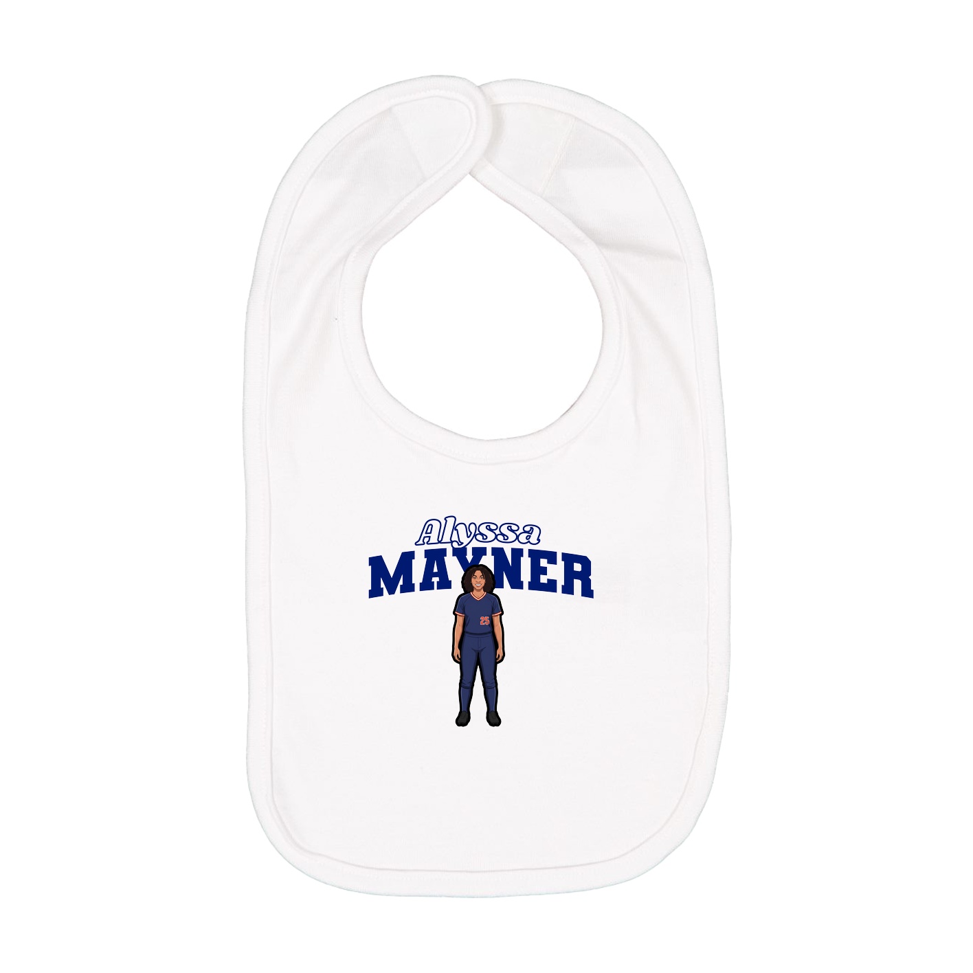 Infant Bib — Name Arch in White