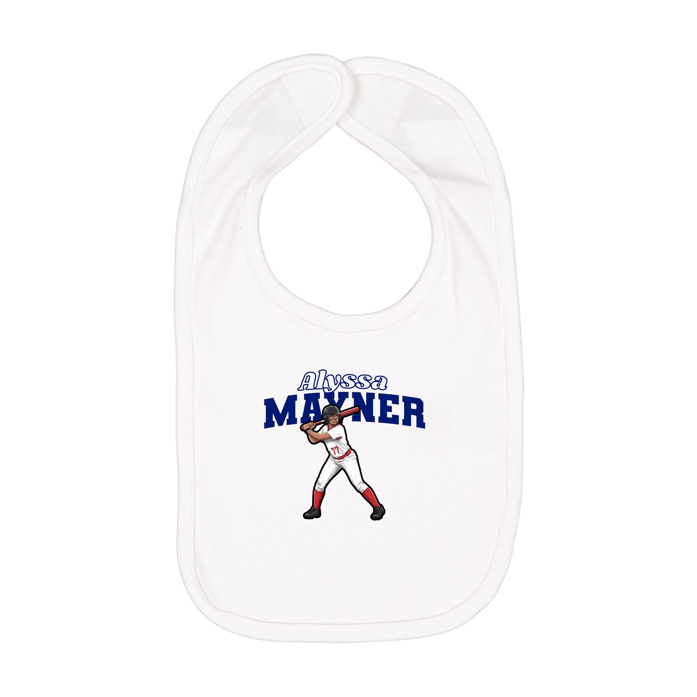 Infant Bib — Name Arch in White