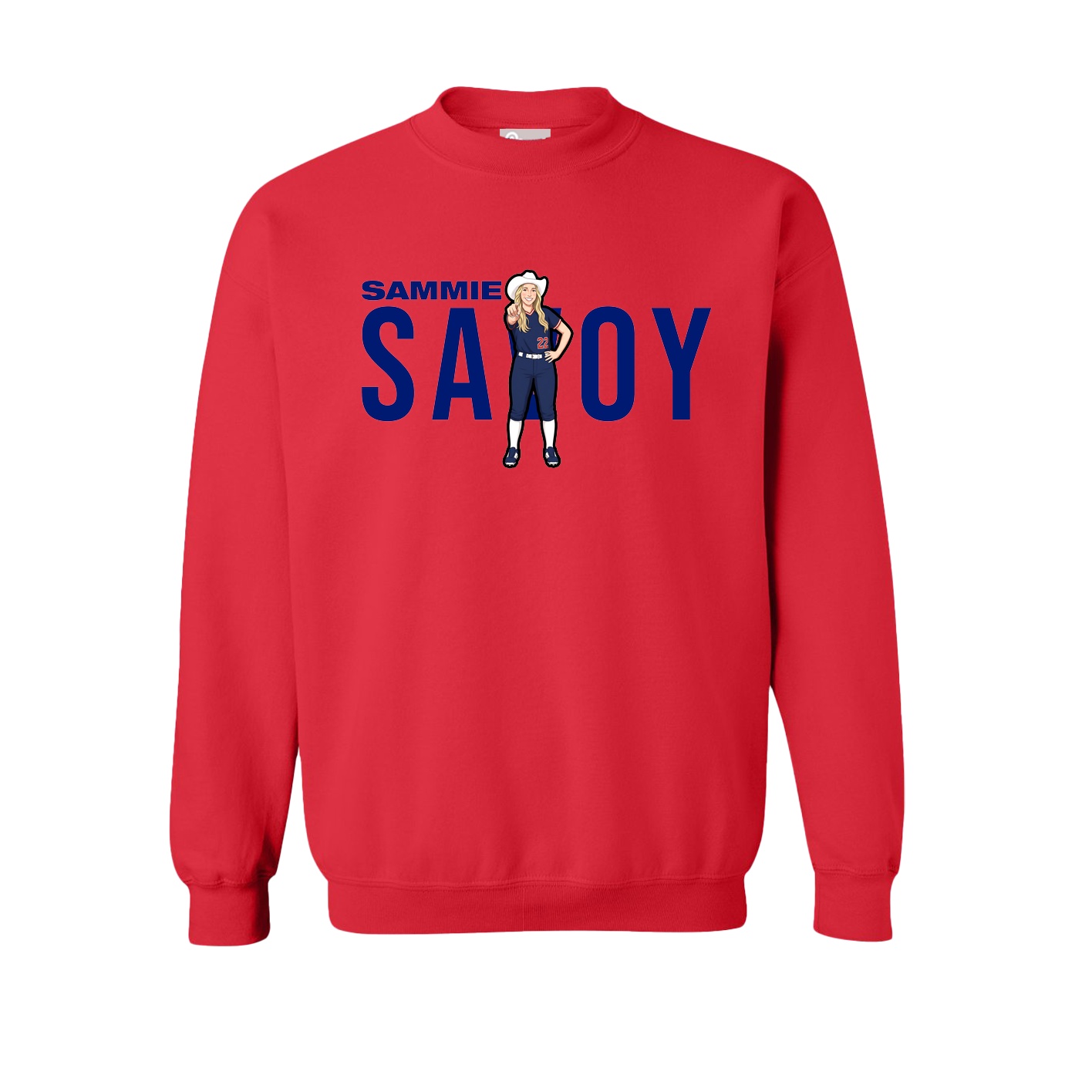 Fleece Crew — Player Name in Red
