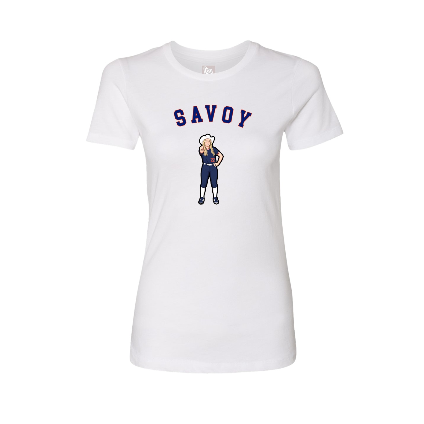 Fitted Women's Tee — Shirsey Arch in White