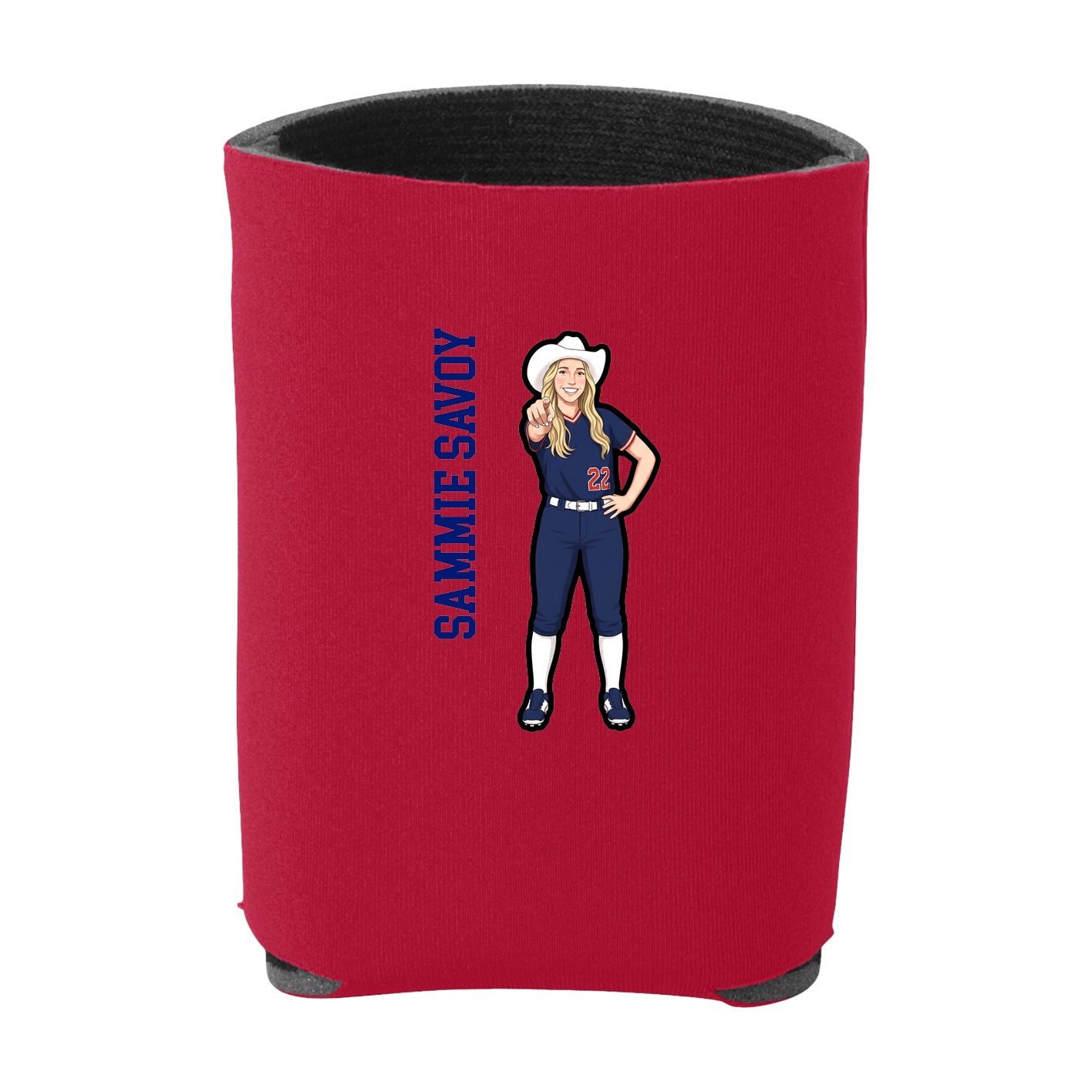 Can Holder — Name Vertical in Red