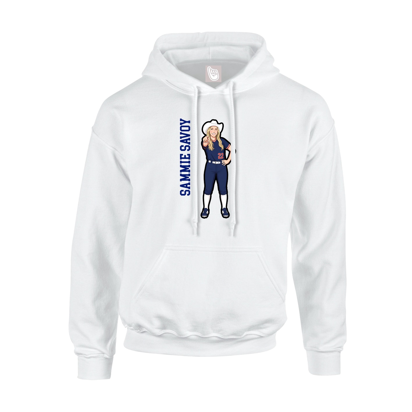 Youth Hoodie — Name Vertical in White