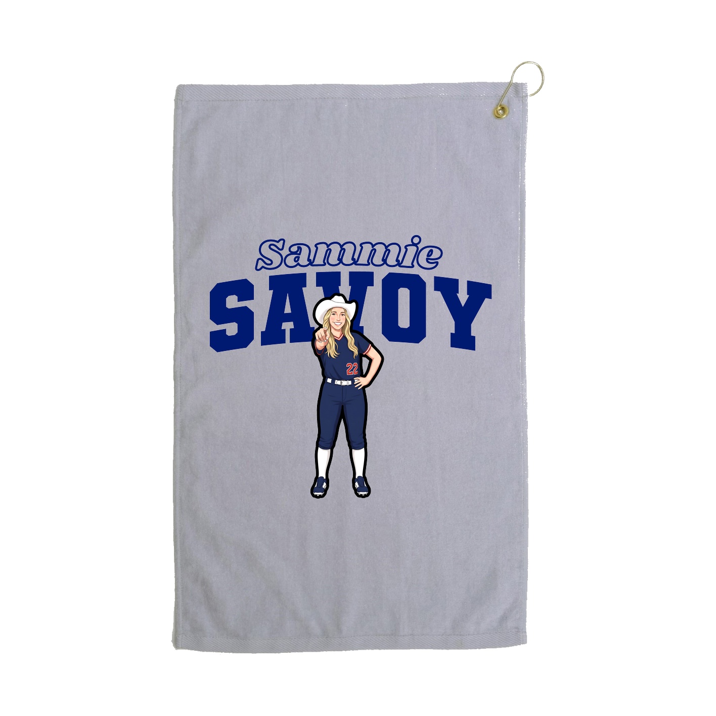 Golf Towel — Name Arch in Grey