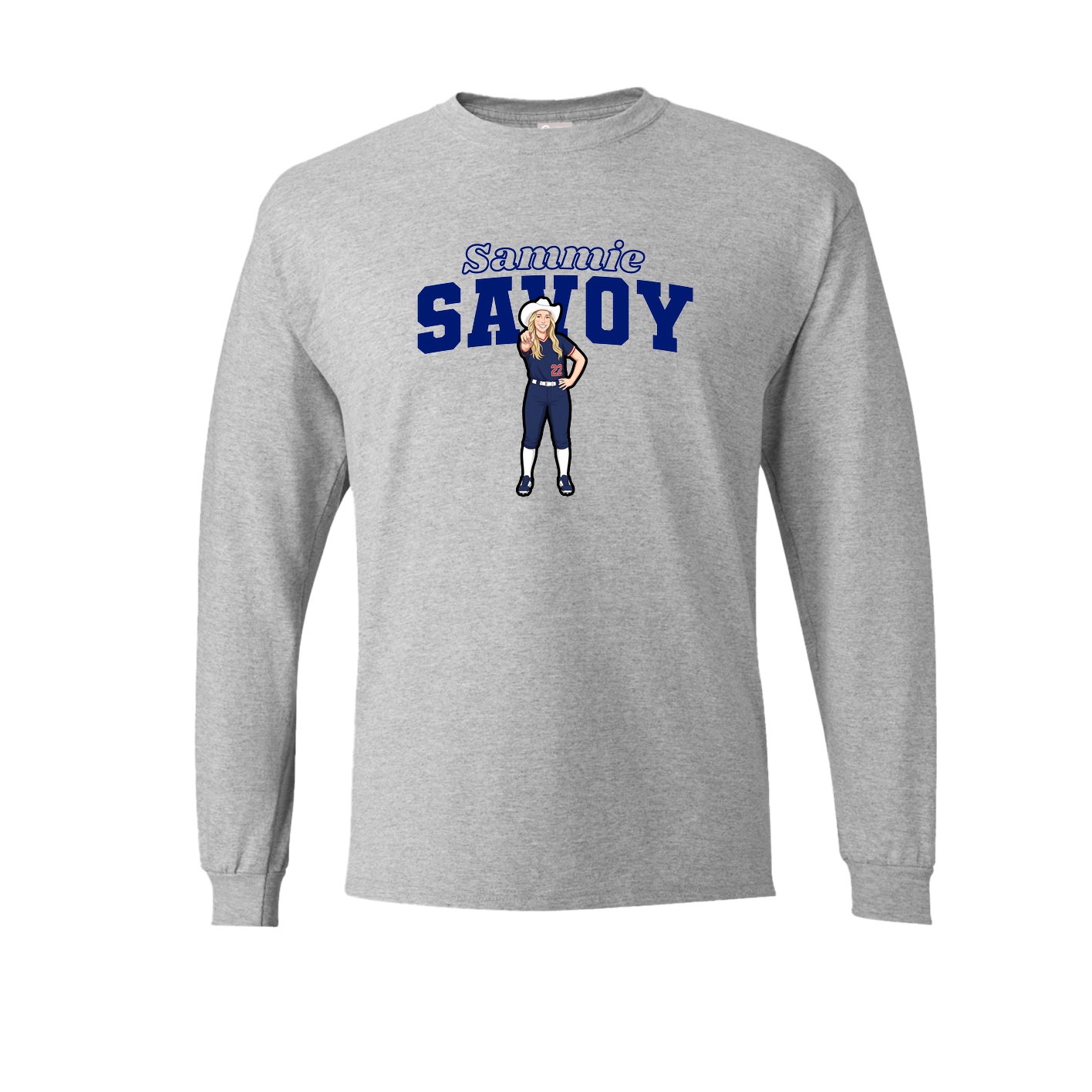Long Sleeve Tee — Name Arch in Grey