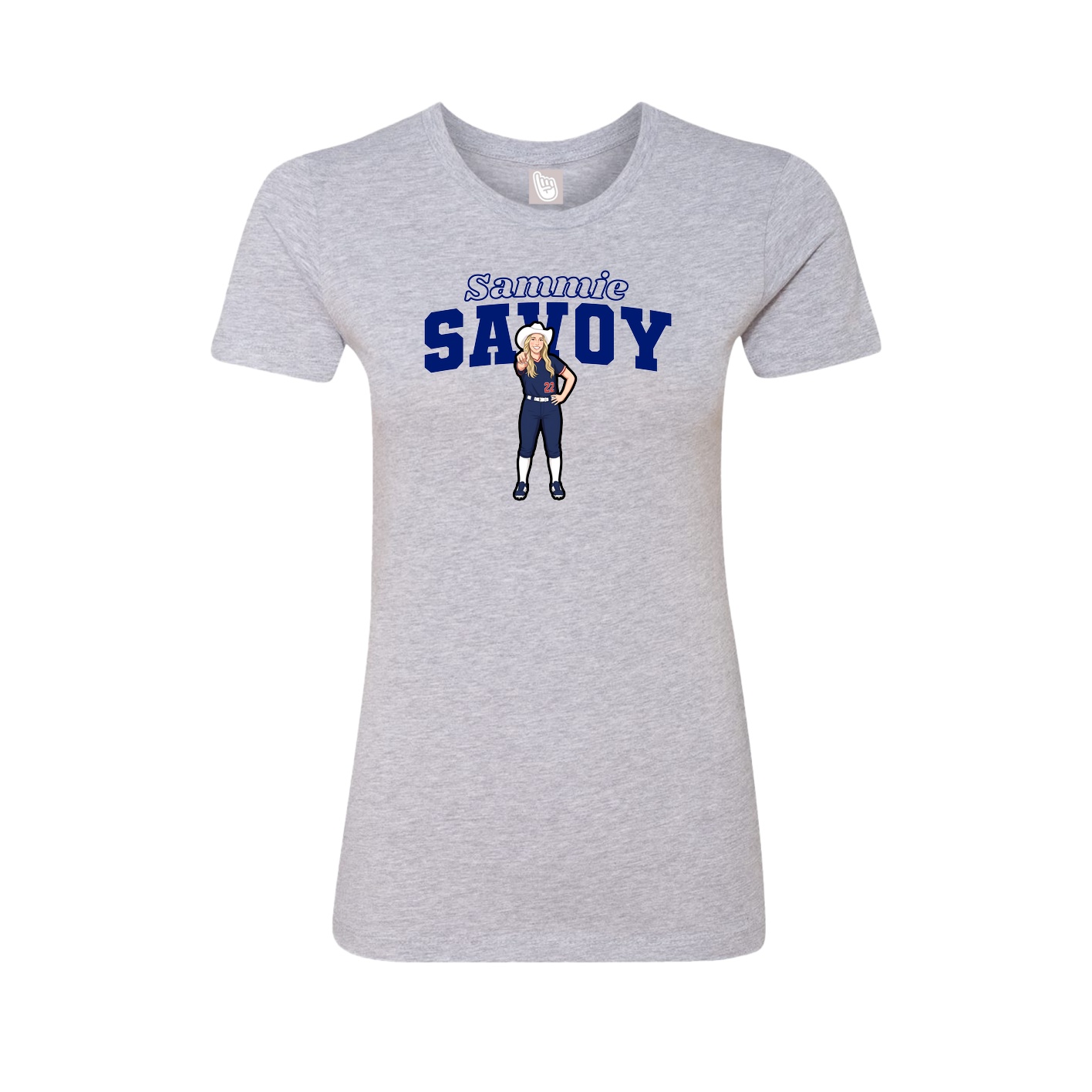 Fitted Women's Tee — Name Arch in Grey