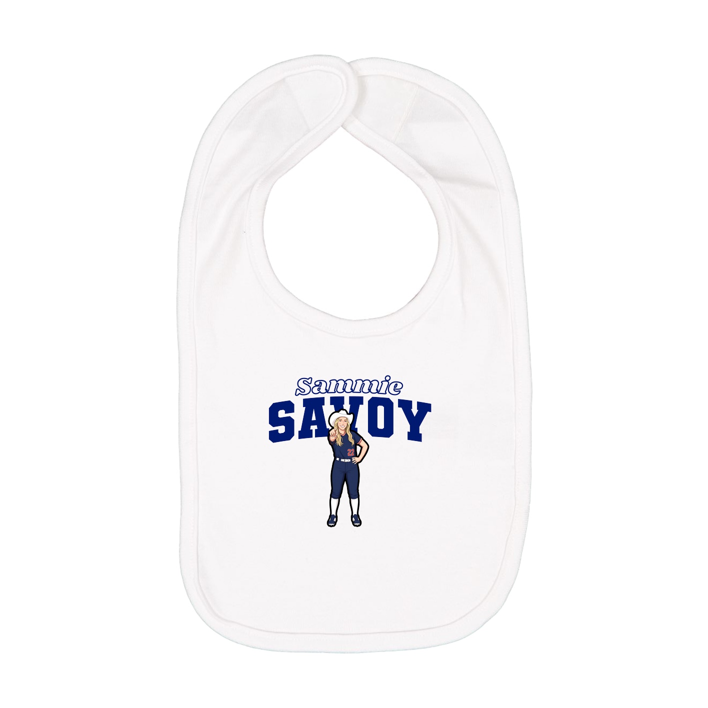 Infant Bib — Name Arch in White