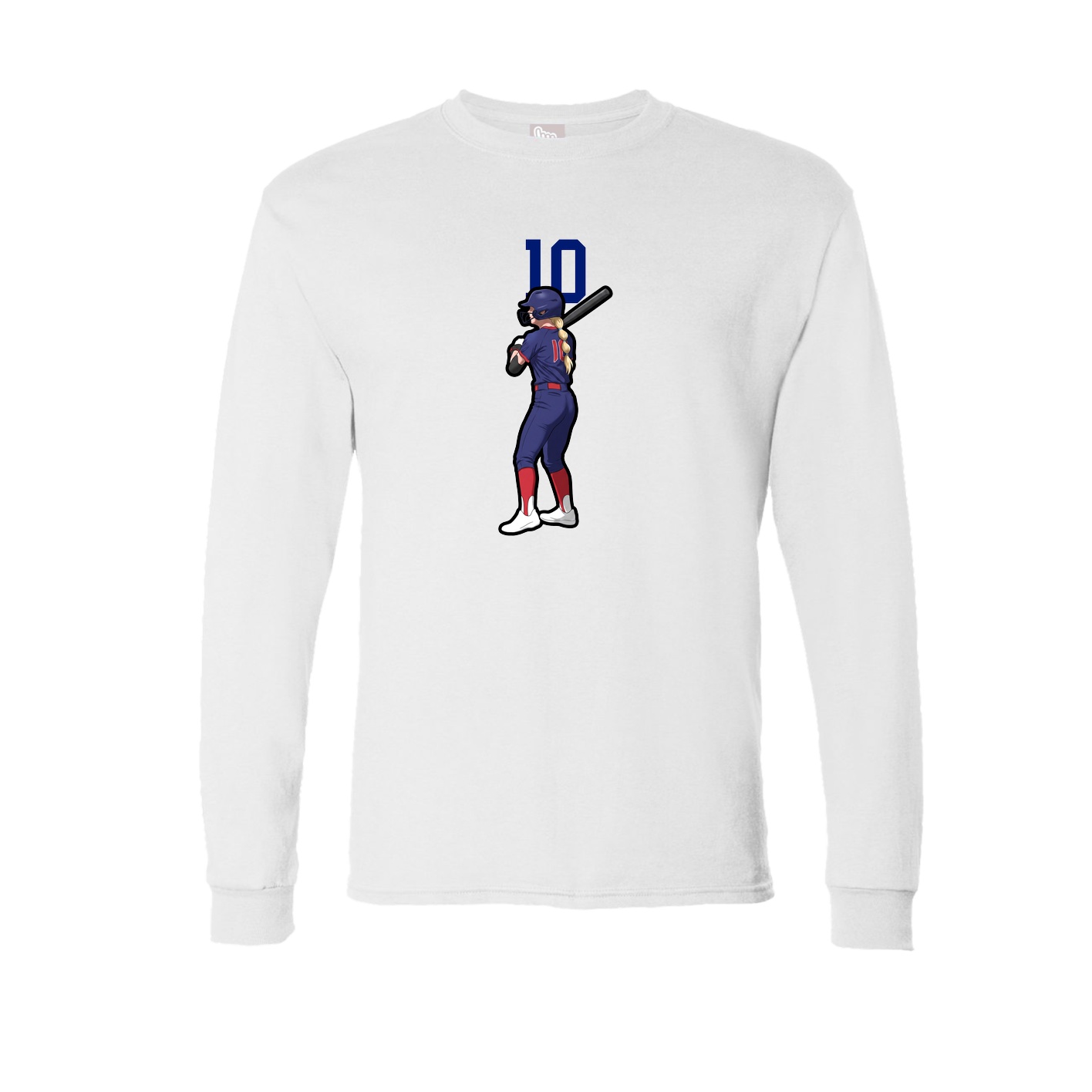 Long Sleeve Tee — Number Top in White