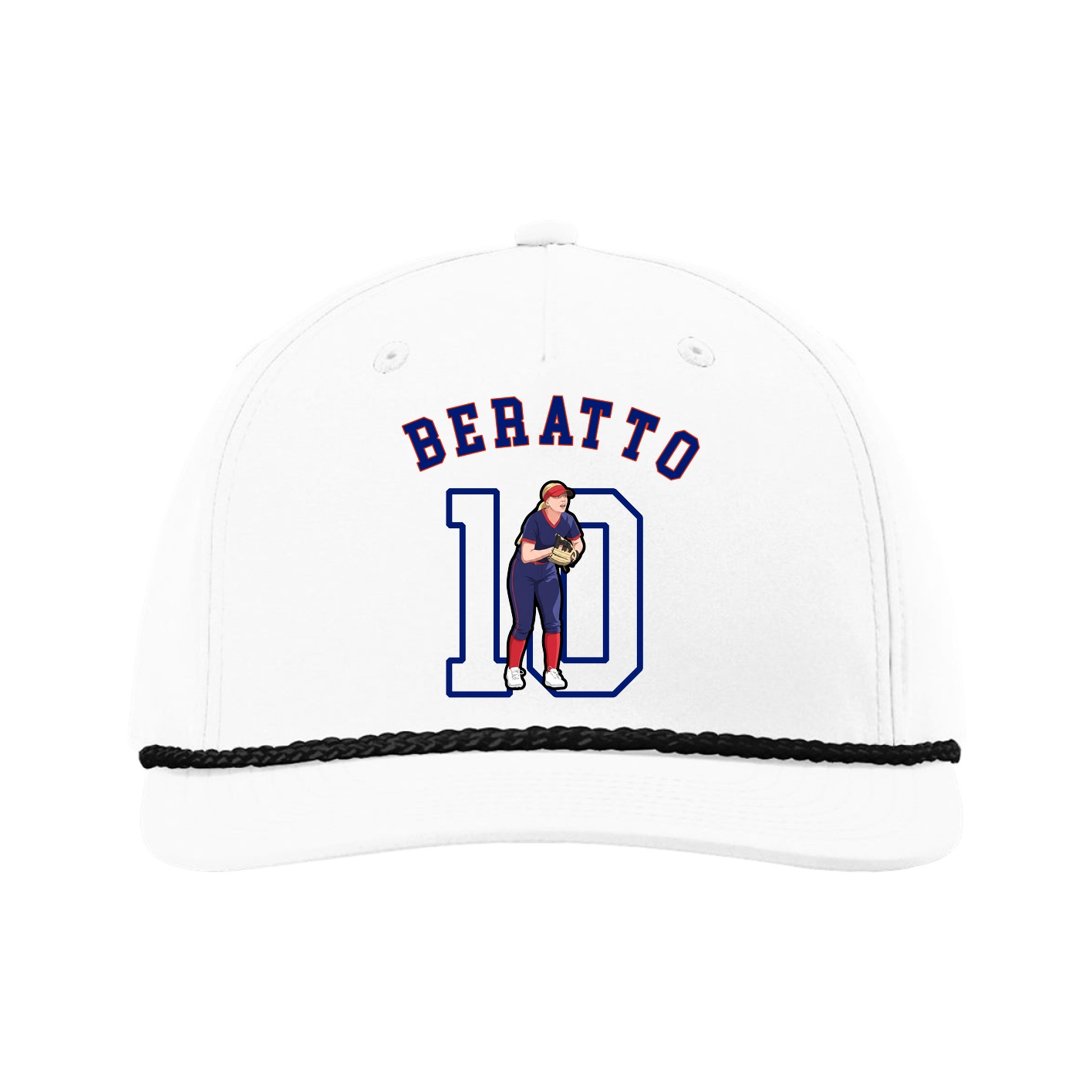 Five-Panel Classic Rope Cap — Shirsey Arch in White