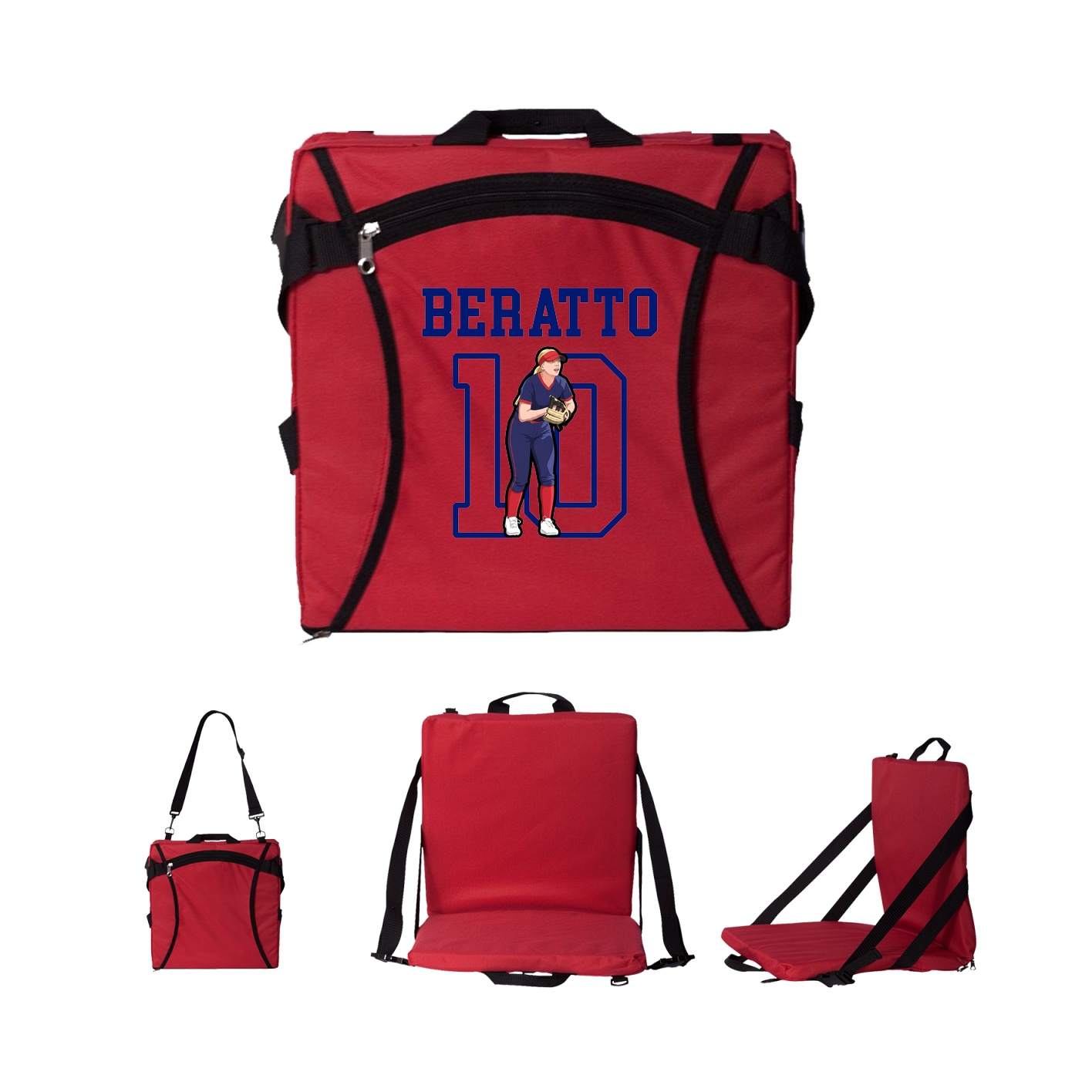 Folding Stadium Seat — Shirsey in Red